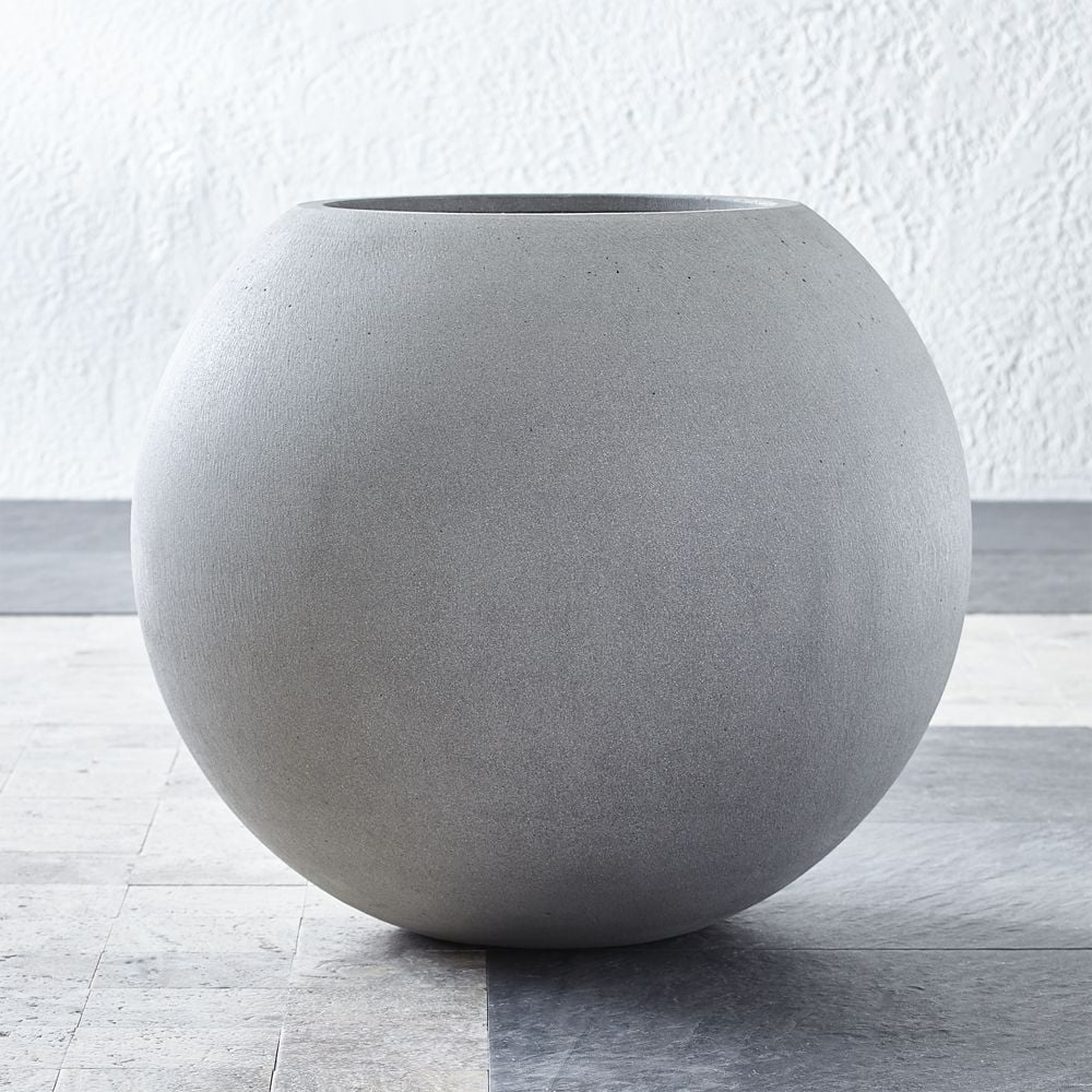 Sphere Large Light Grey Planter - Crate and Barrel