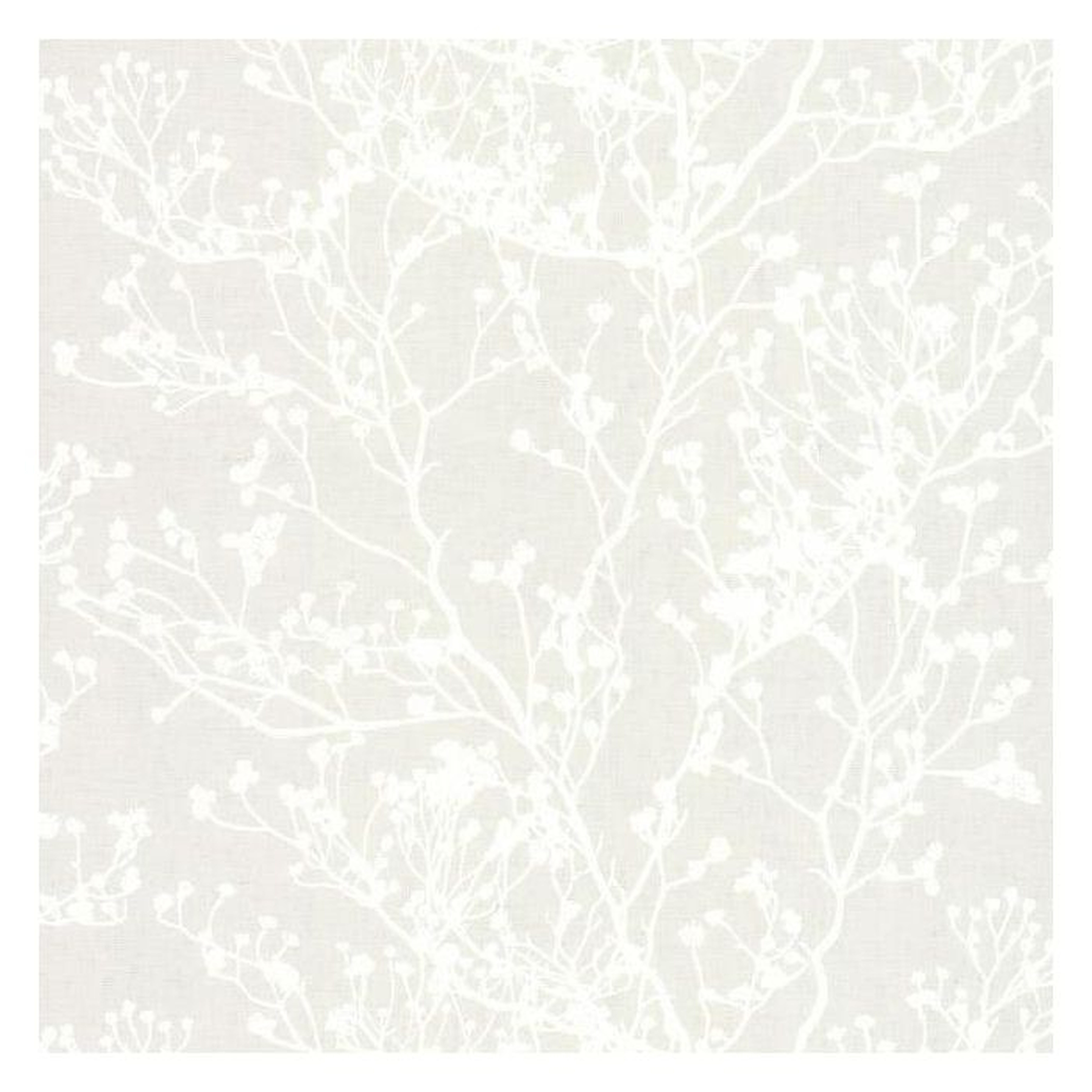 Budding Branch Silhouette Grasscloth Wallpaper - York Wallcoverings