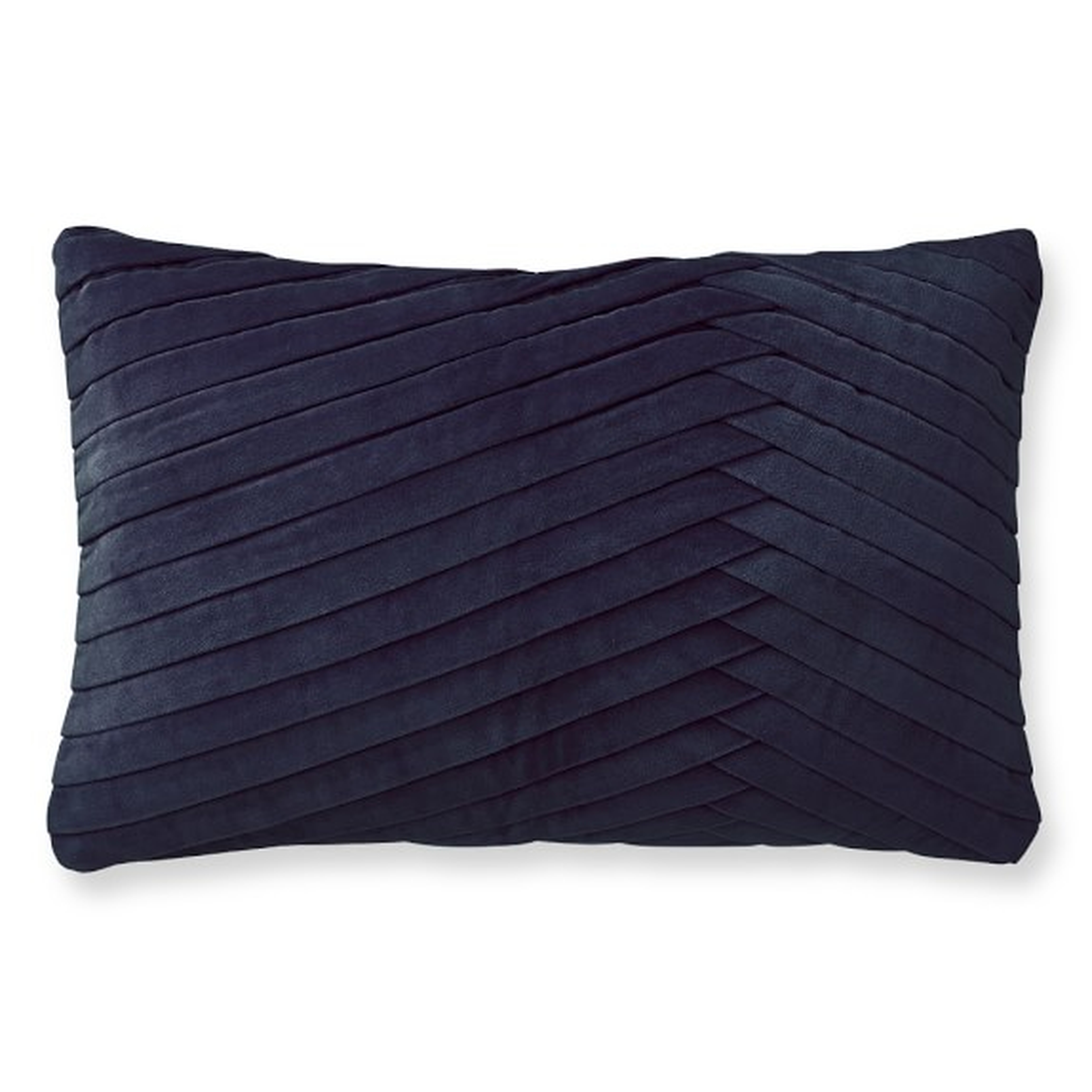 Pleated Velvet Lumbar Pillow Cover, Peacoat - Williams Sonoma Home