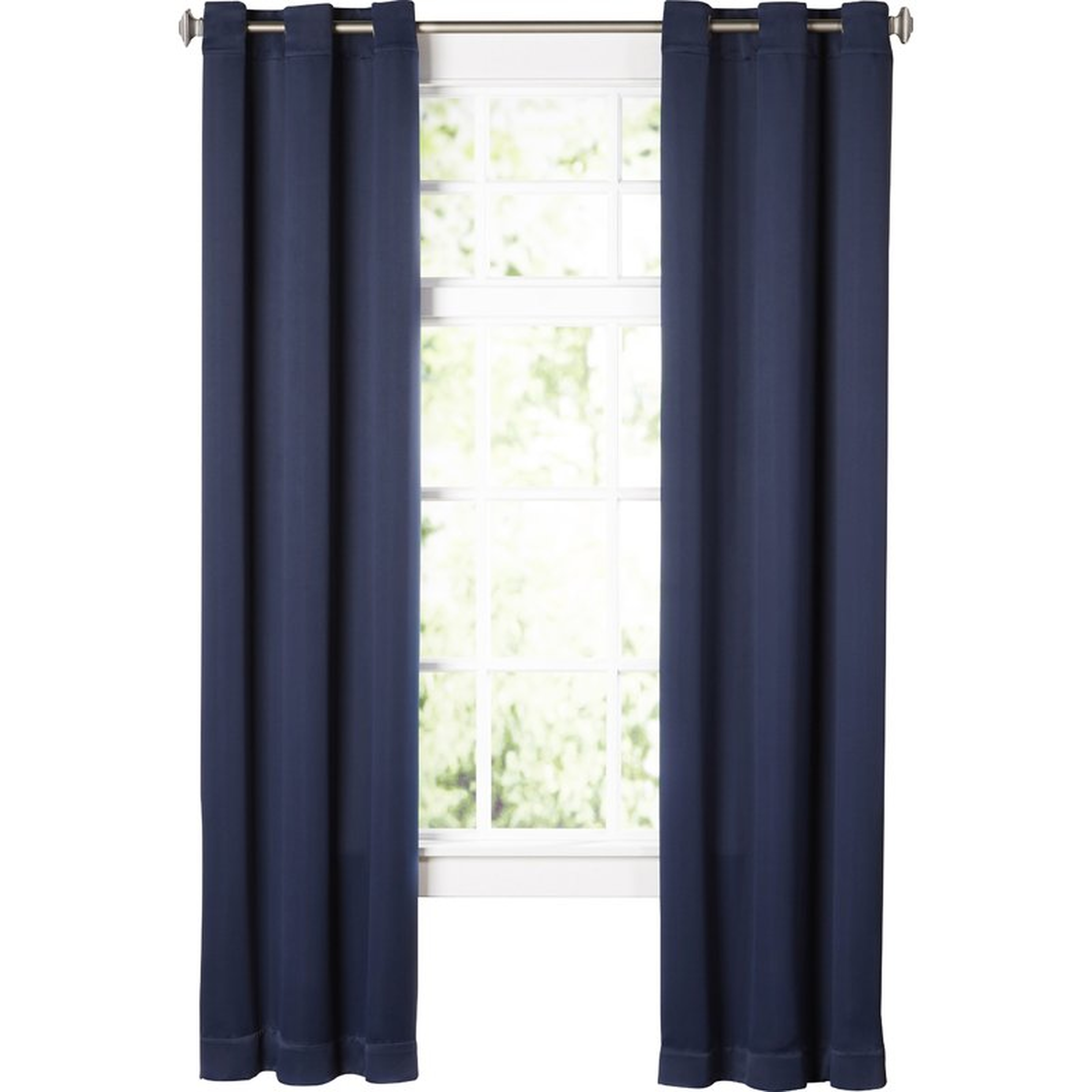Wayfair Basics Solid Blackout Grommet Single Curtain Panel, Navy, 95"L - Wayfair