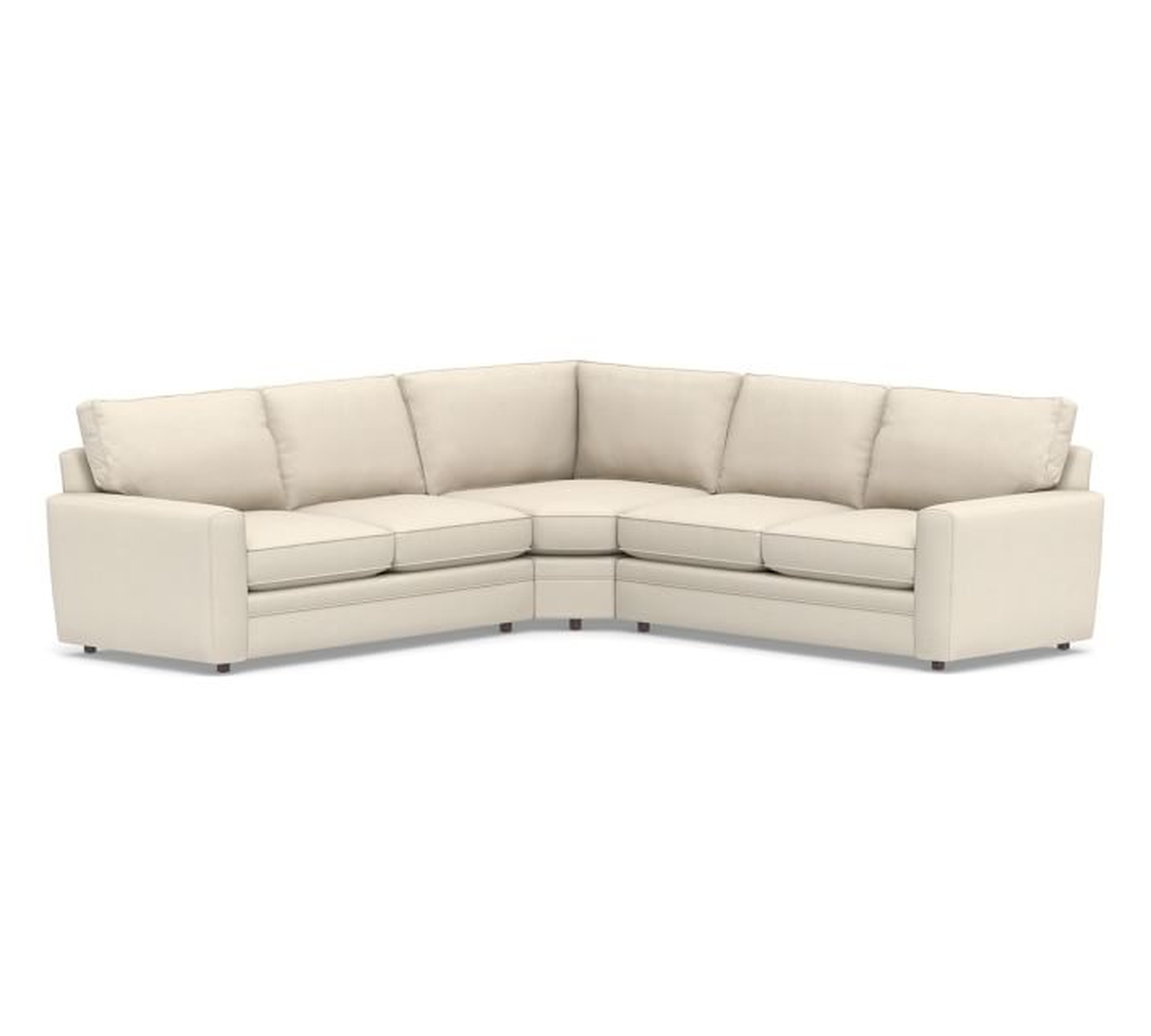 Pearce Square Arm Upholstered 3-Piece L-Sectional with Wedge - Pottery Barn
