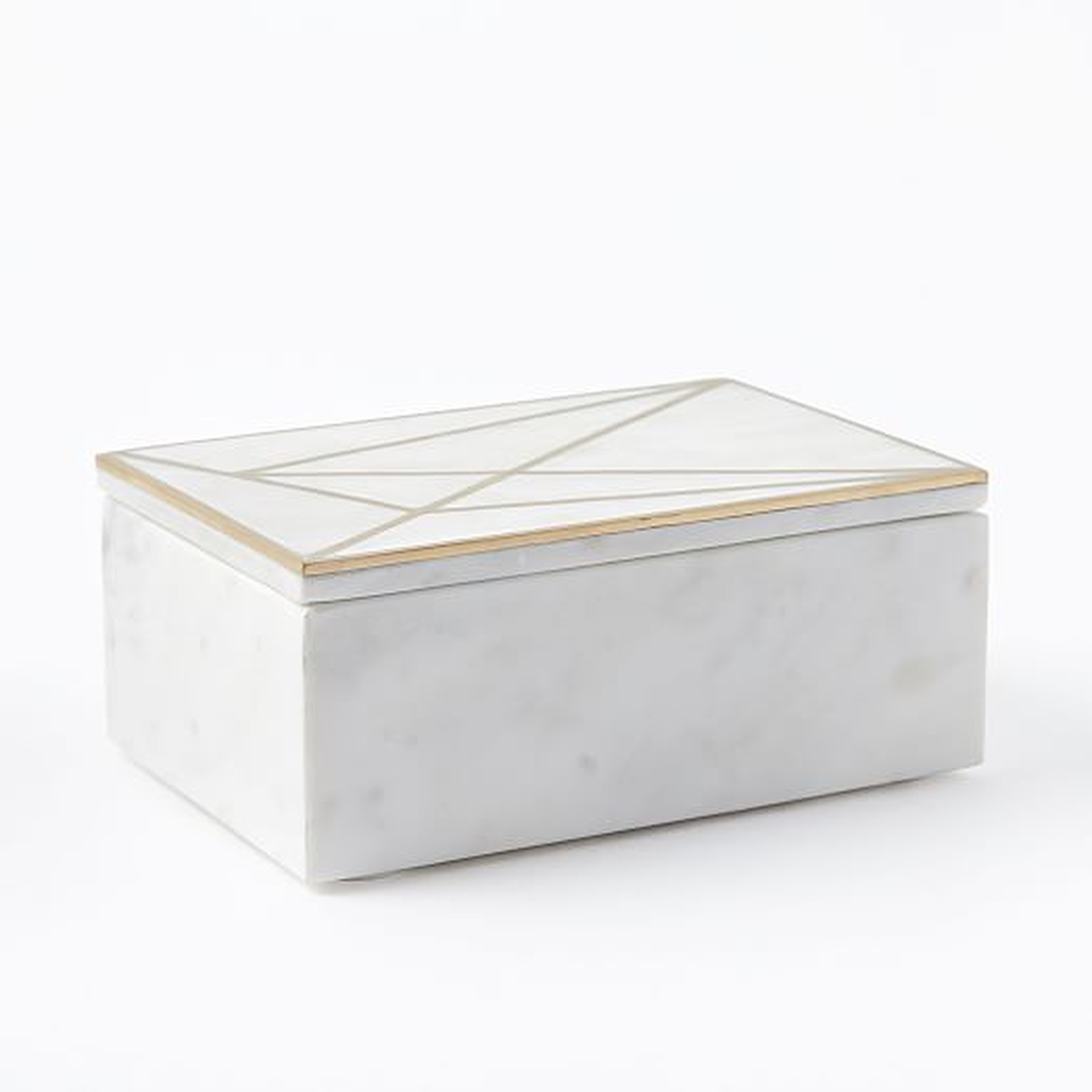 Brass Inlay Marble Box, Rectangle - West Elm