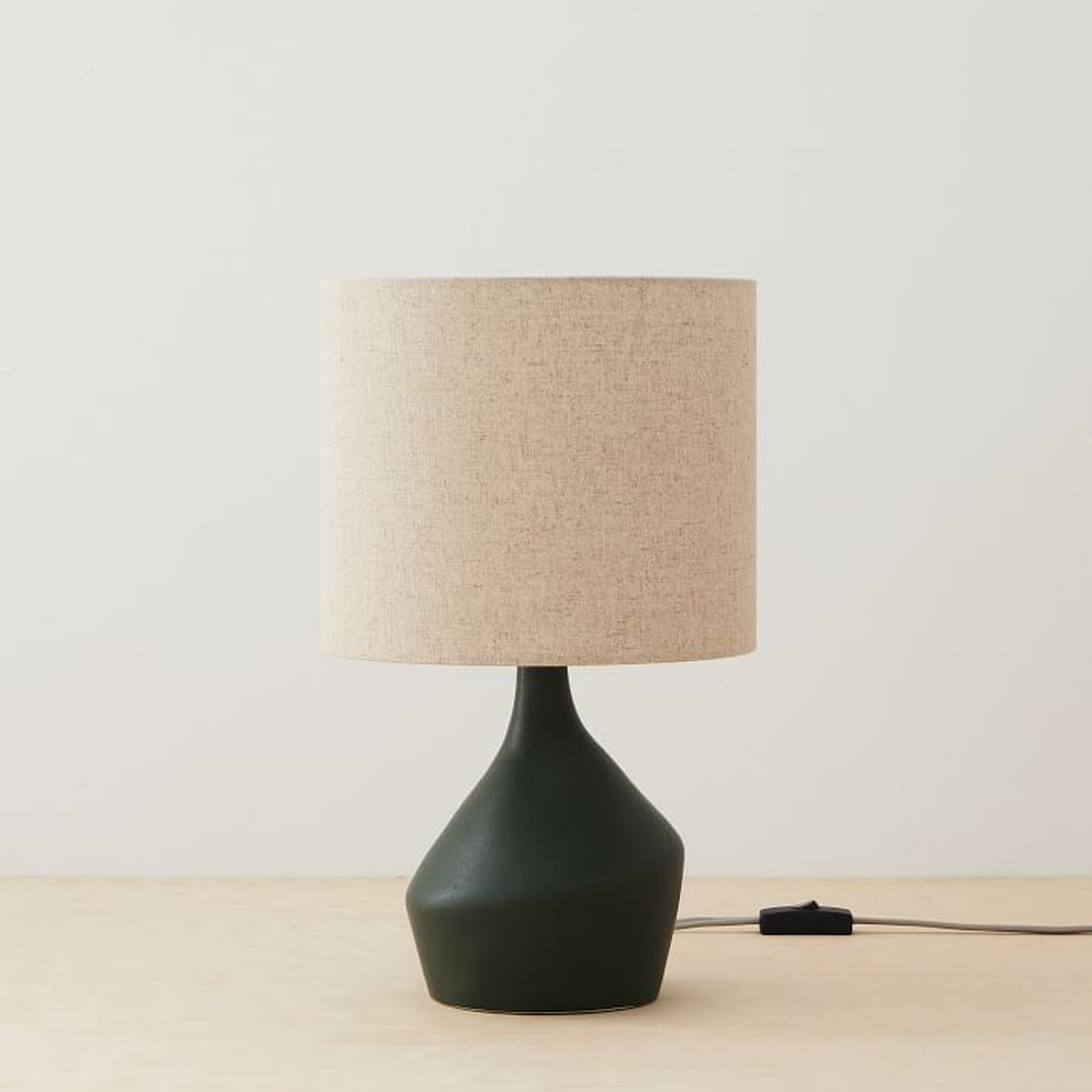 Asymmetry Mini Table Lamp, 16.5", Black, - West Elm