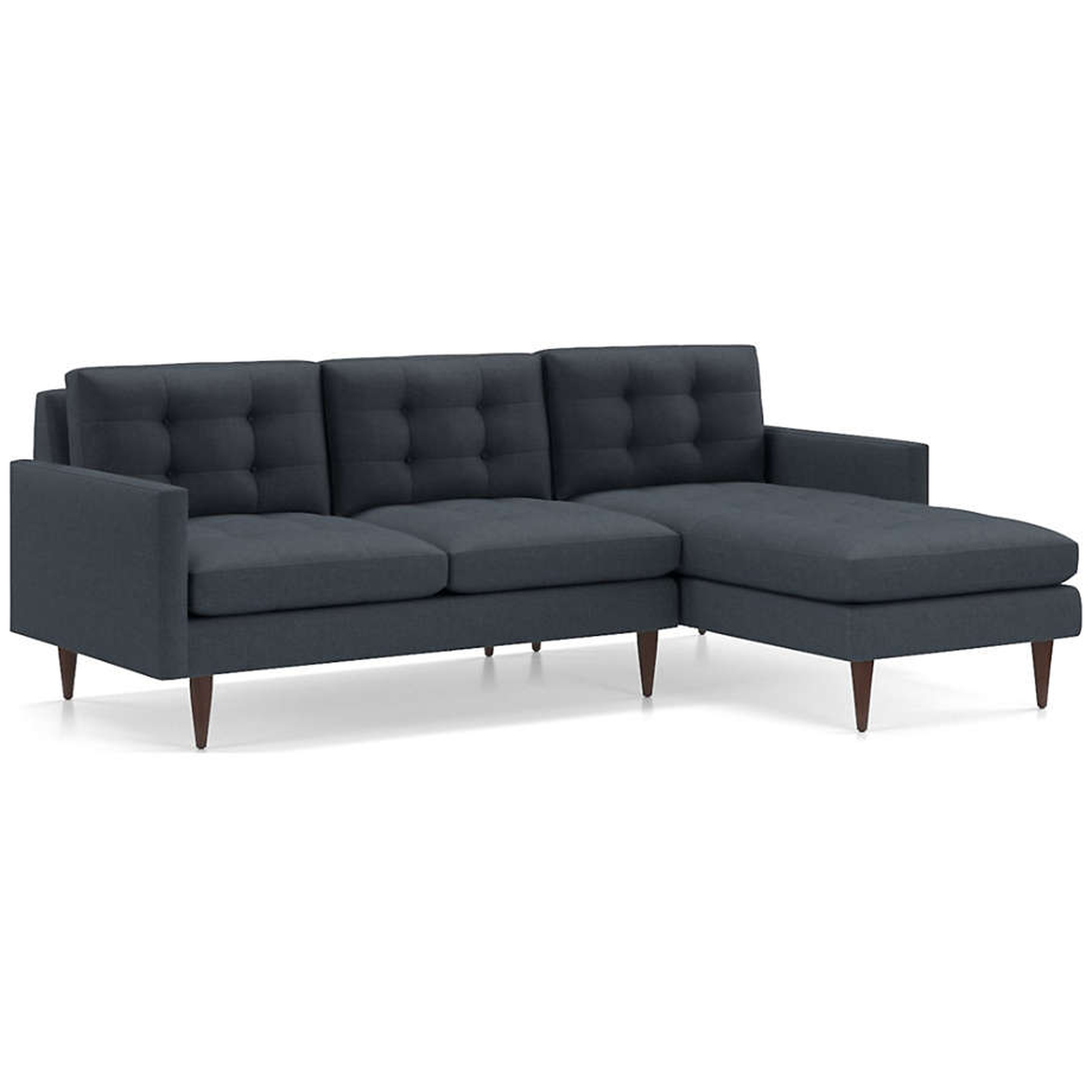 Petrie 2-Piece Right Arm Chaise Sectional Sofa- Jonas, Navy - Crate and Barrel