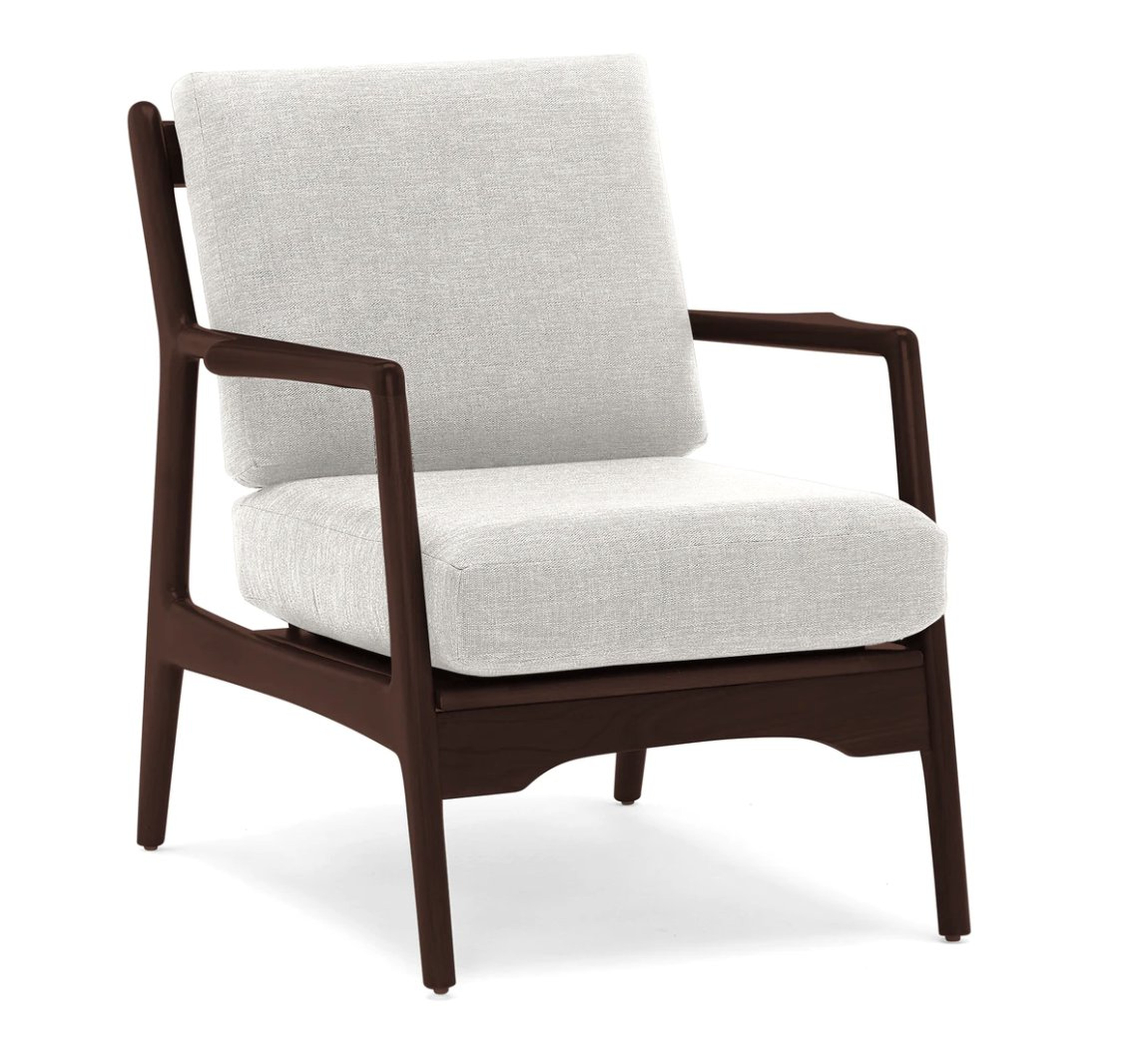 White Collins Mid Century Modern Chair - Tussah Snow - Walnut - Joybird