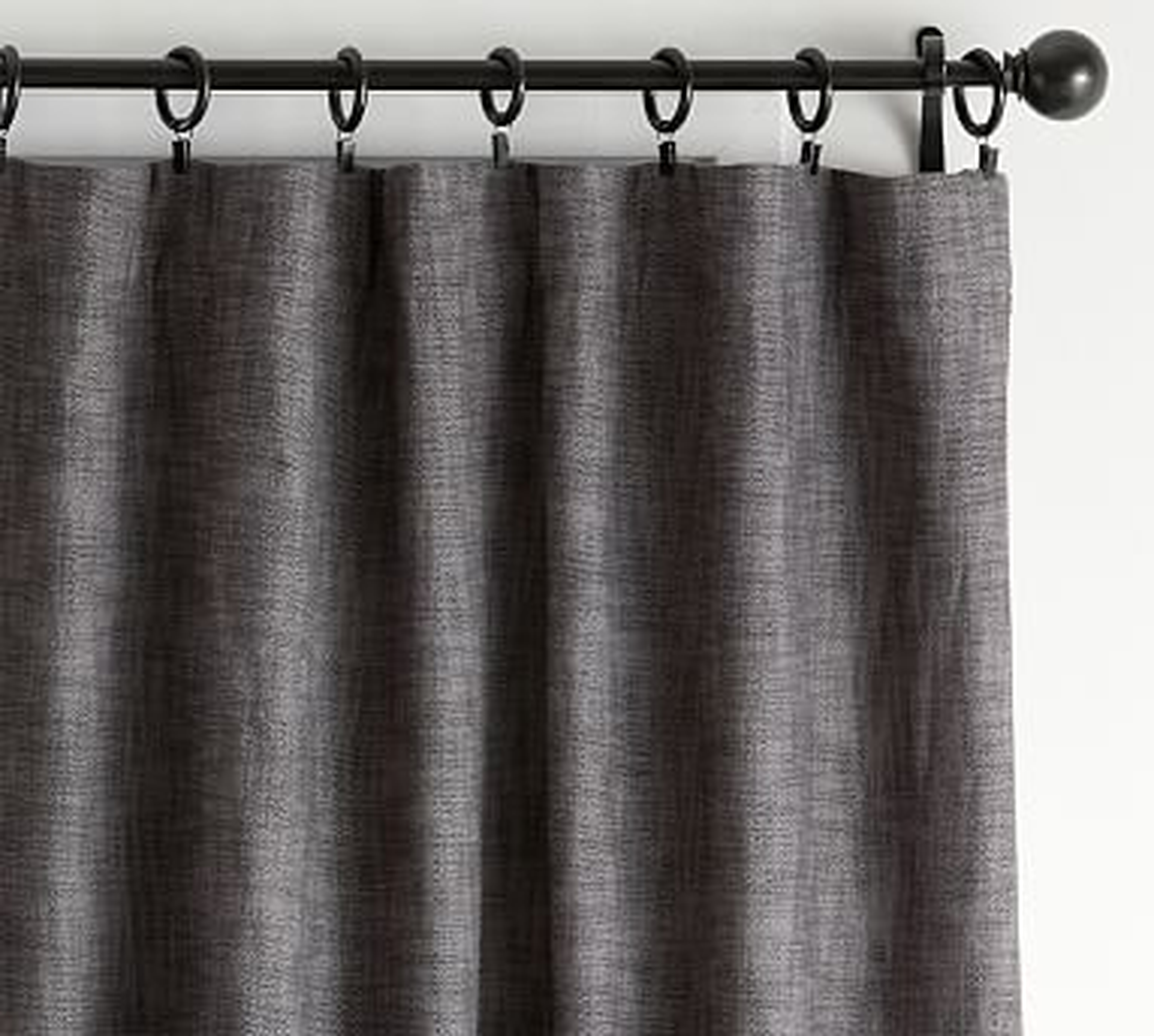 Seaton Textured Blackout Curtain, 50 x 84", Charcoal - Pottery Barn