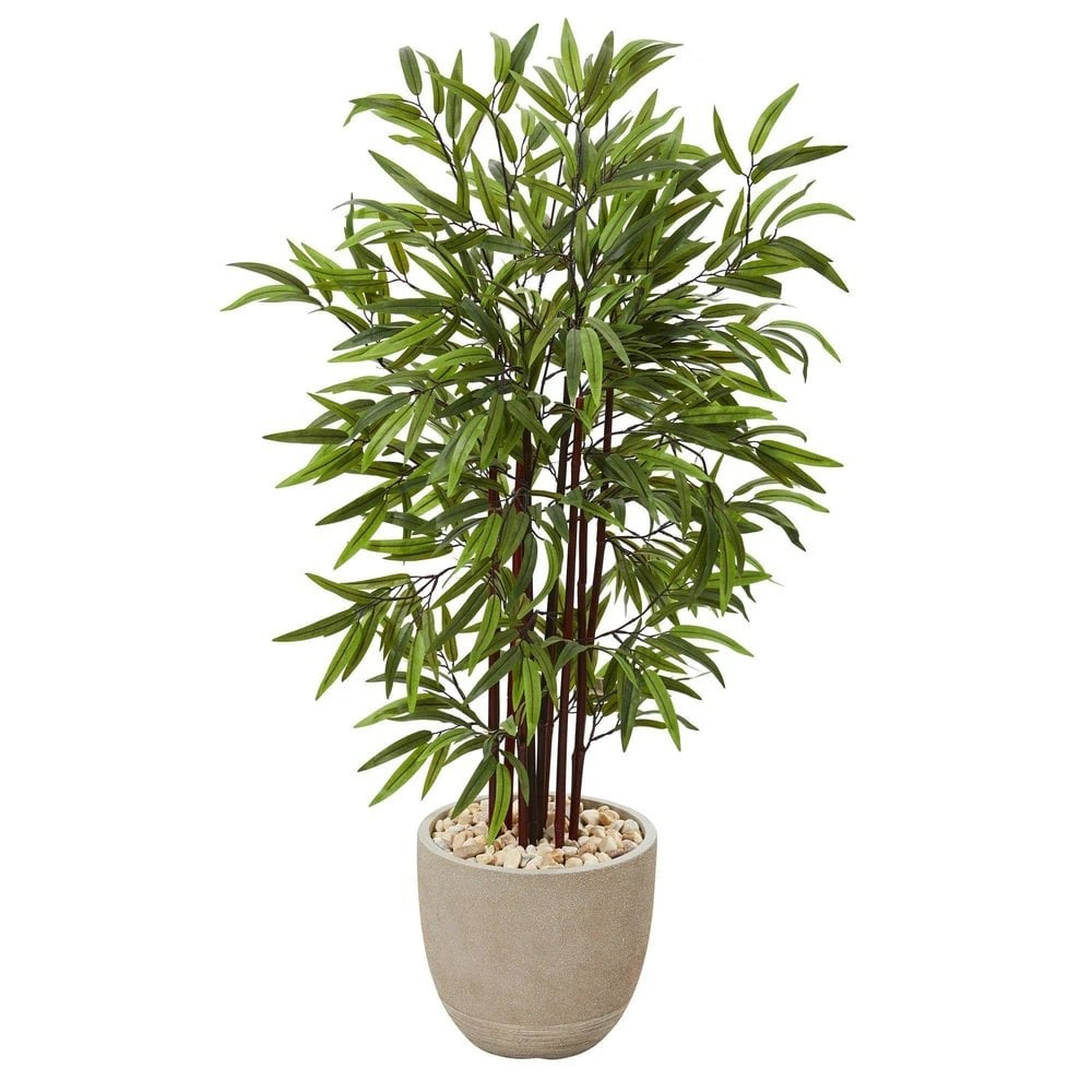 47" Bamboo Artificial Tree in Sandstone Planter - Nearly Natural
