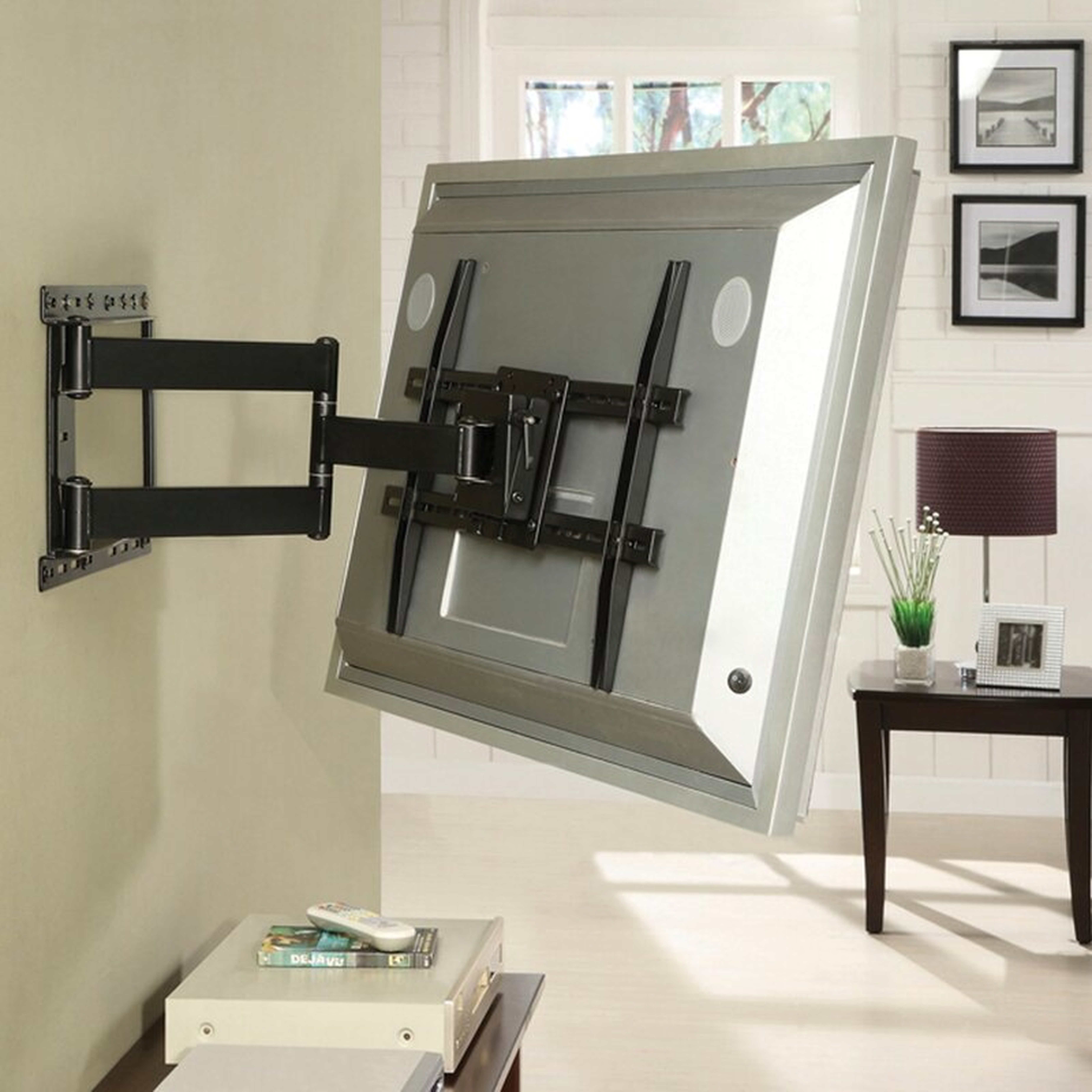 Large Full Motion Articulating ArmSwivelTilt Wall Mount for 19 - 80 Flat Panel Screens in Black - Wayfair