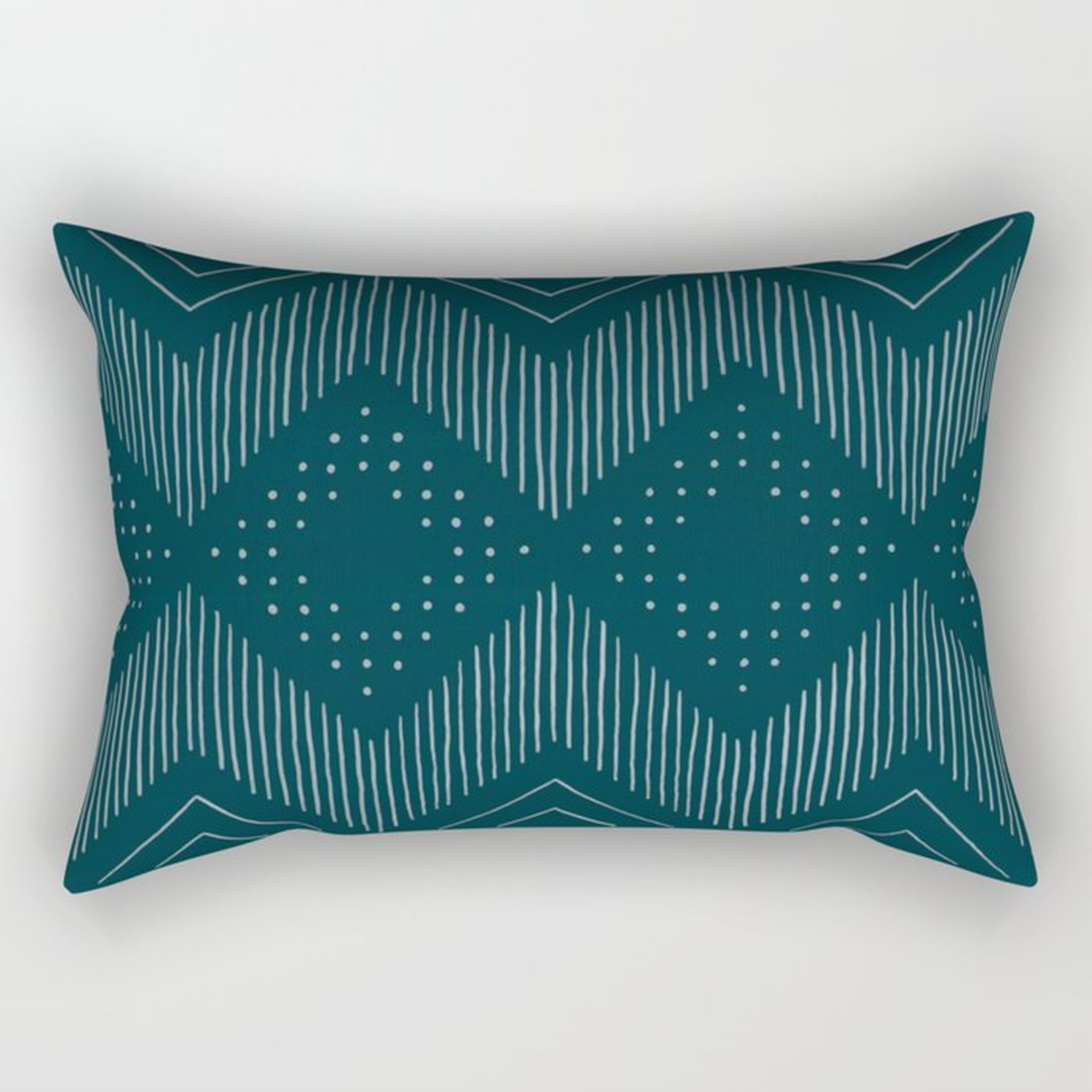 Teal Tribal Rectangular Pillow by michiko_design - Society6