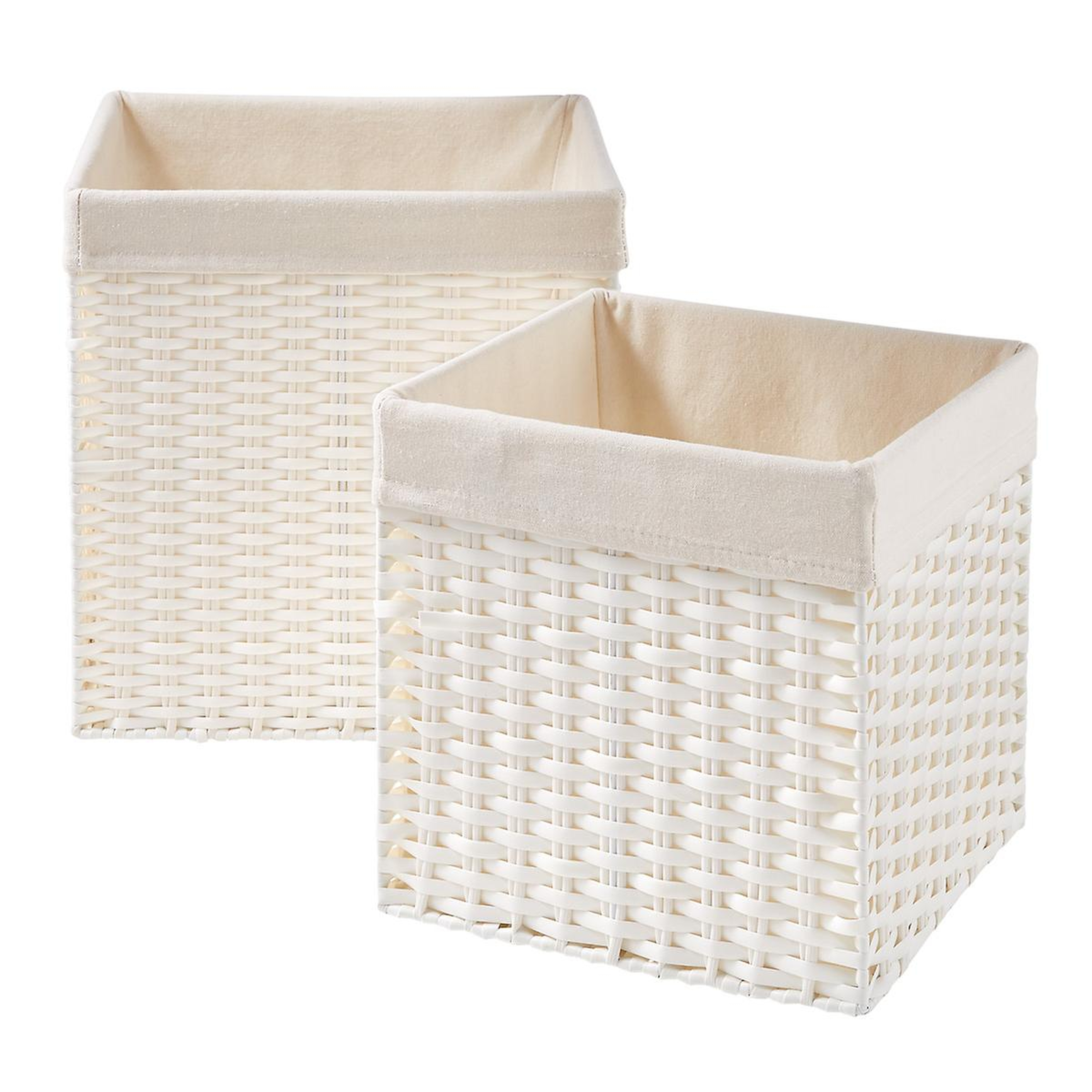 White Montauk Square Cubes, Large Montauk Cube w/ Liner White - containerstore.com