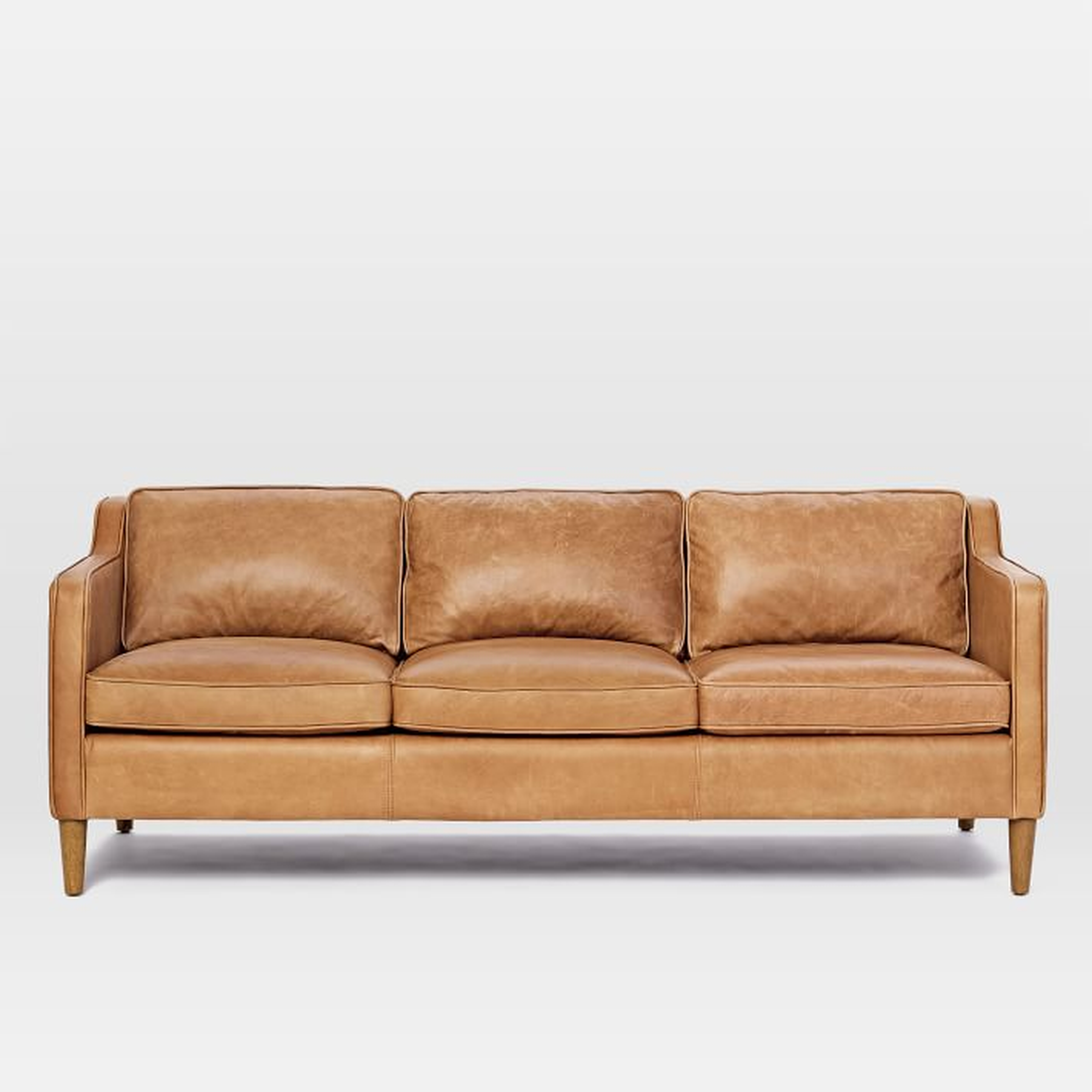 Hamilton Leather 3-Seater Sofa, Burnt Sienna - West Elm