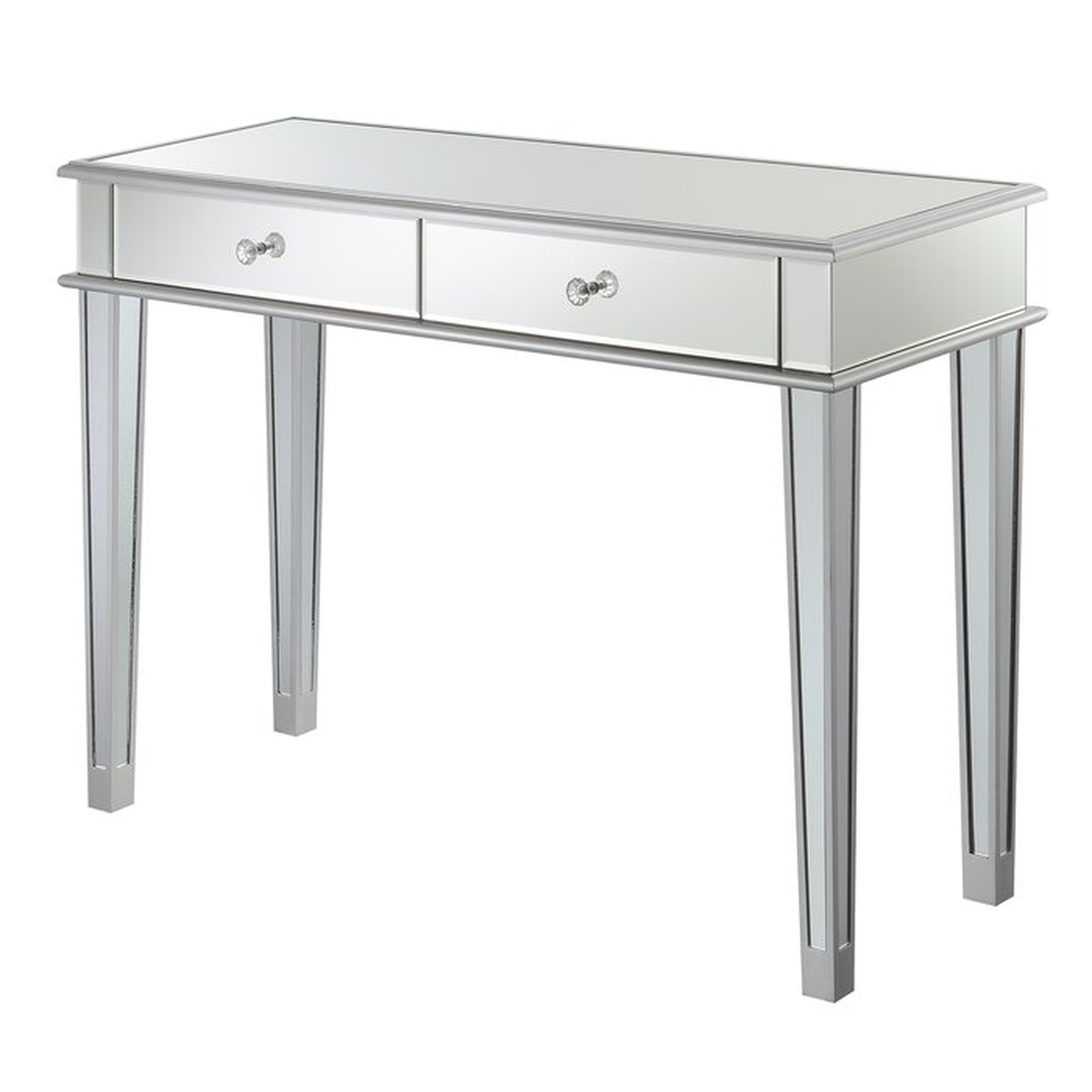 Gold Coast Deluxe 2 Drawer Mirrored Desk/Console Table - Wayfair