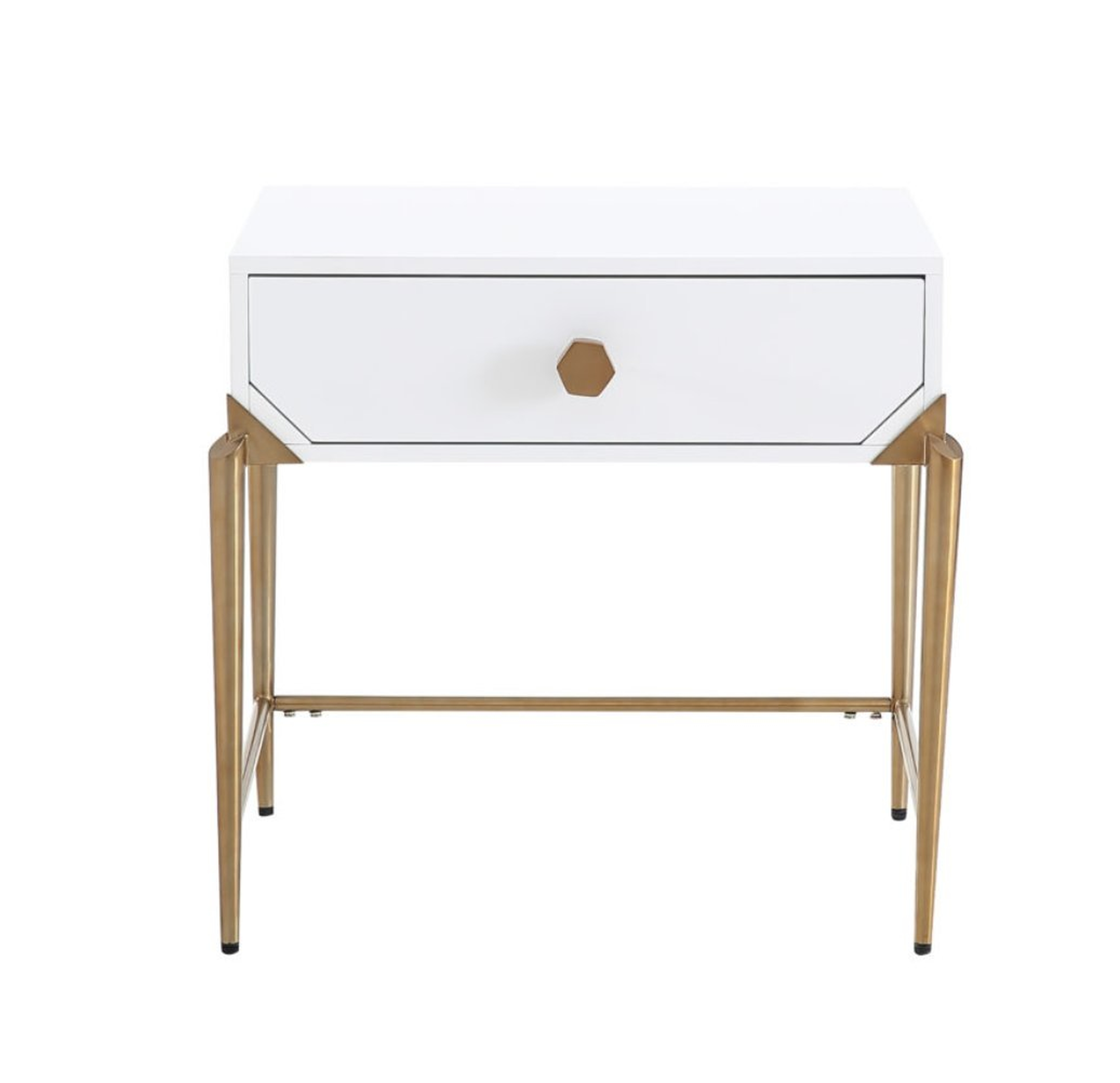 Camryn WHITE LACQUER SIDE TABLE - Maren Home
