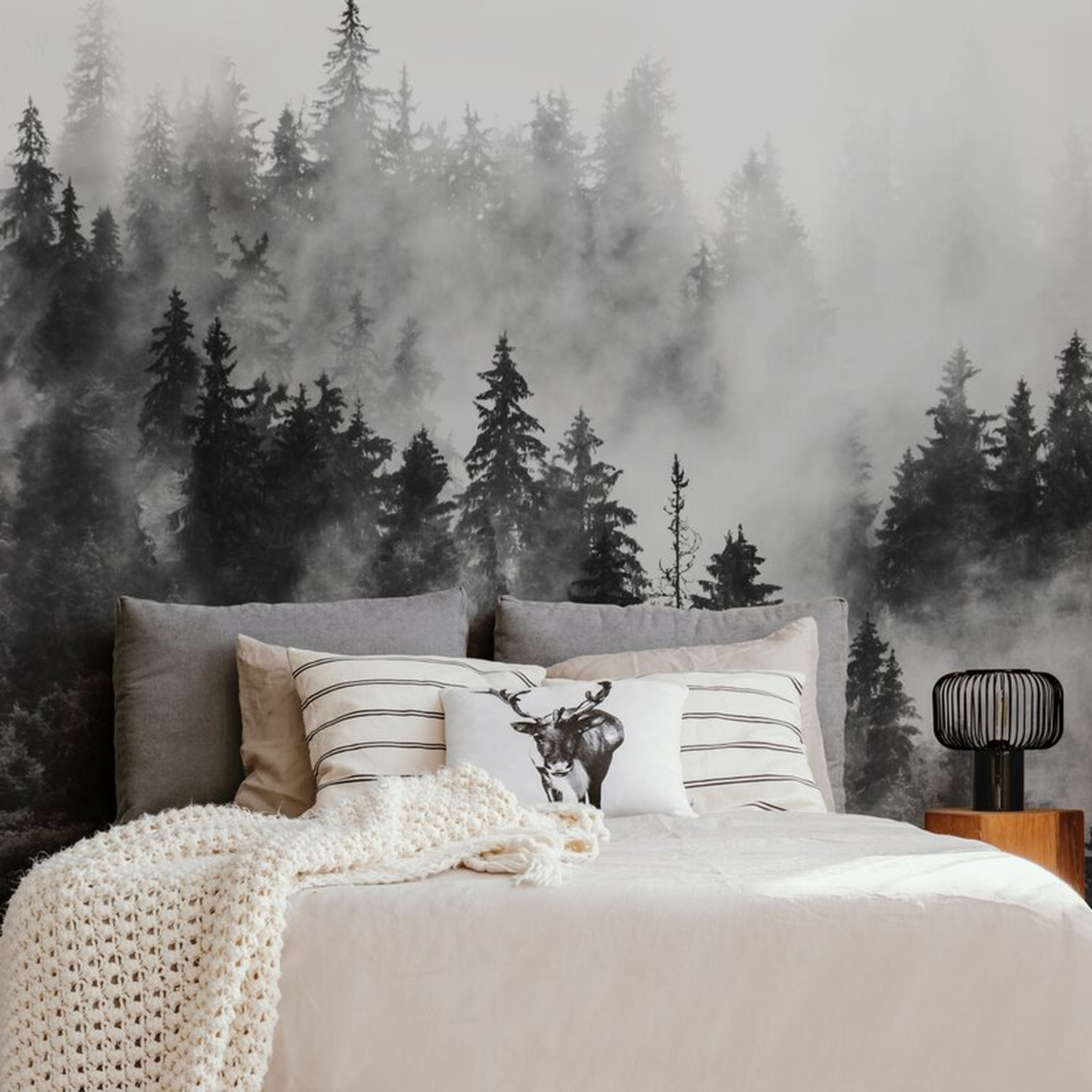 Jed Morning Forest Fog Paintable Wall Mural - Wayfair