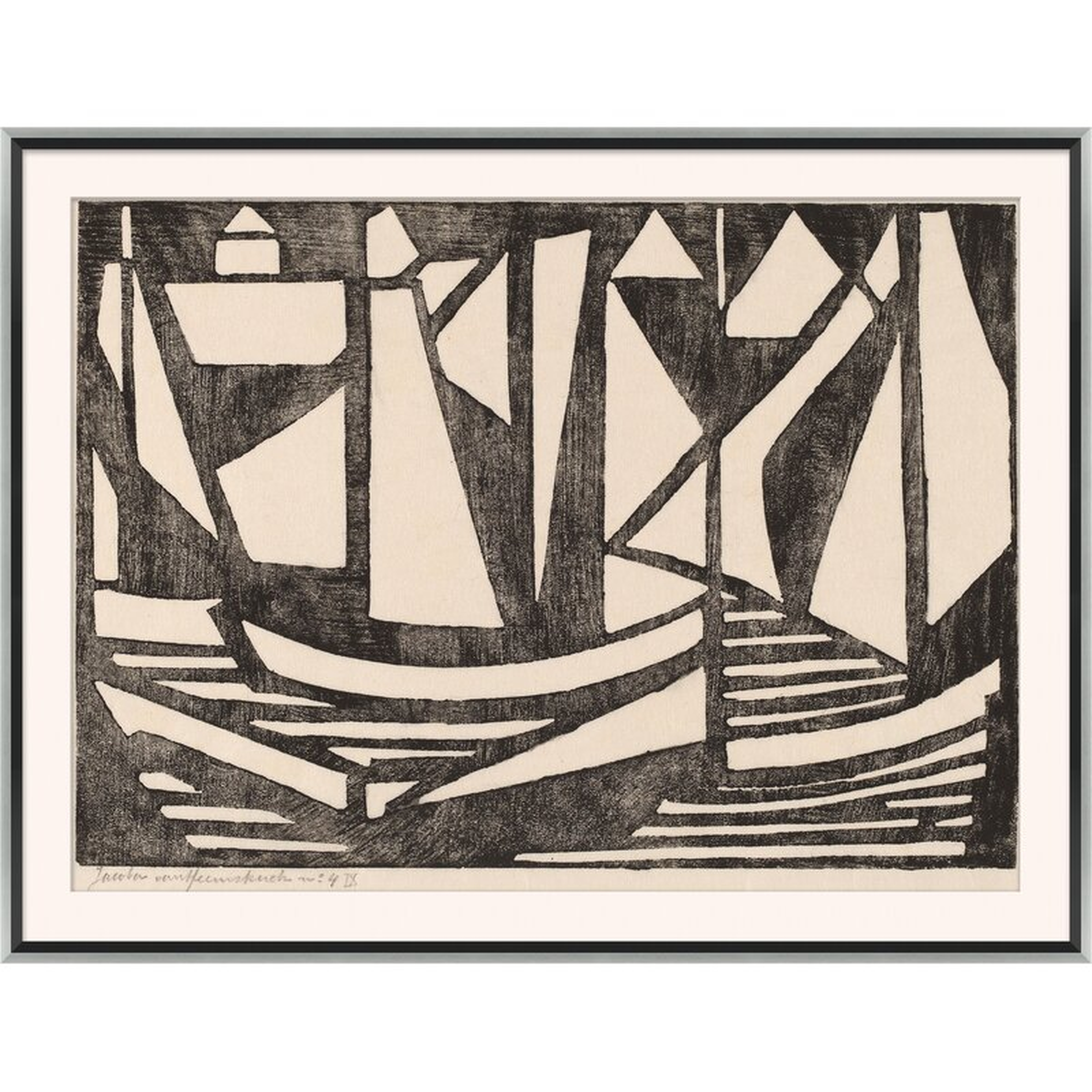 Soicher Marin Finn and Ivy 'Japanese Woodcuts - Boats' - Picture Frame Painting on Paper - Perigold