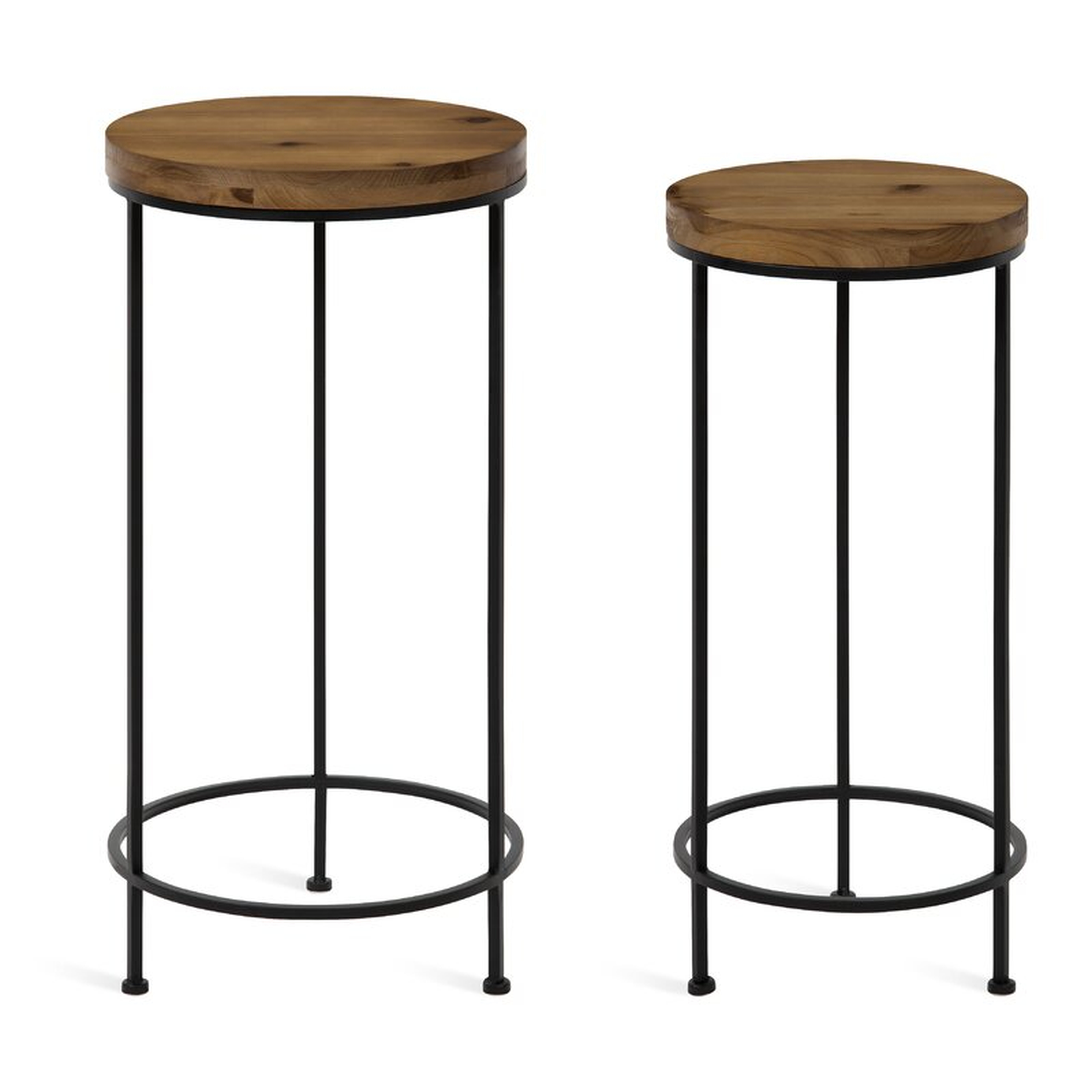 Shona Metal and Wood 2 Piece Nesting Tables - Wayfair