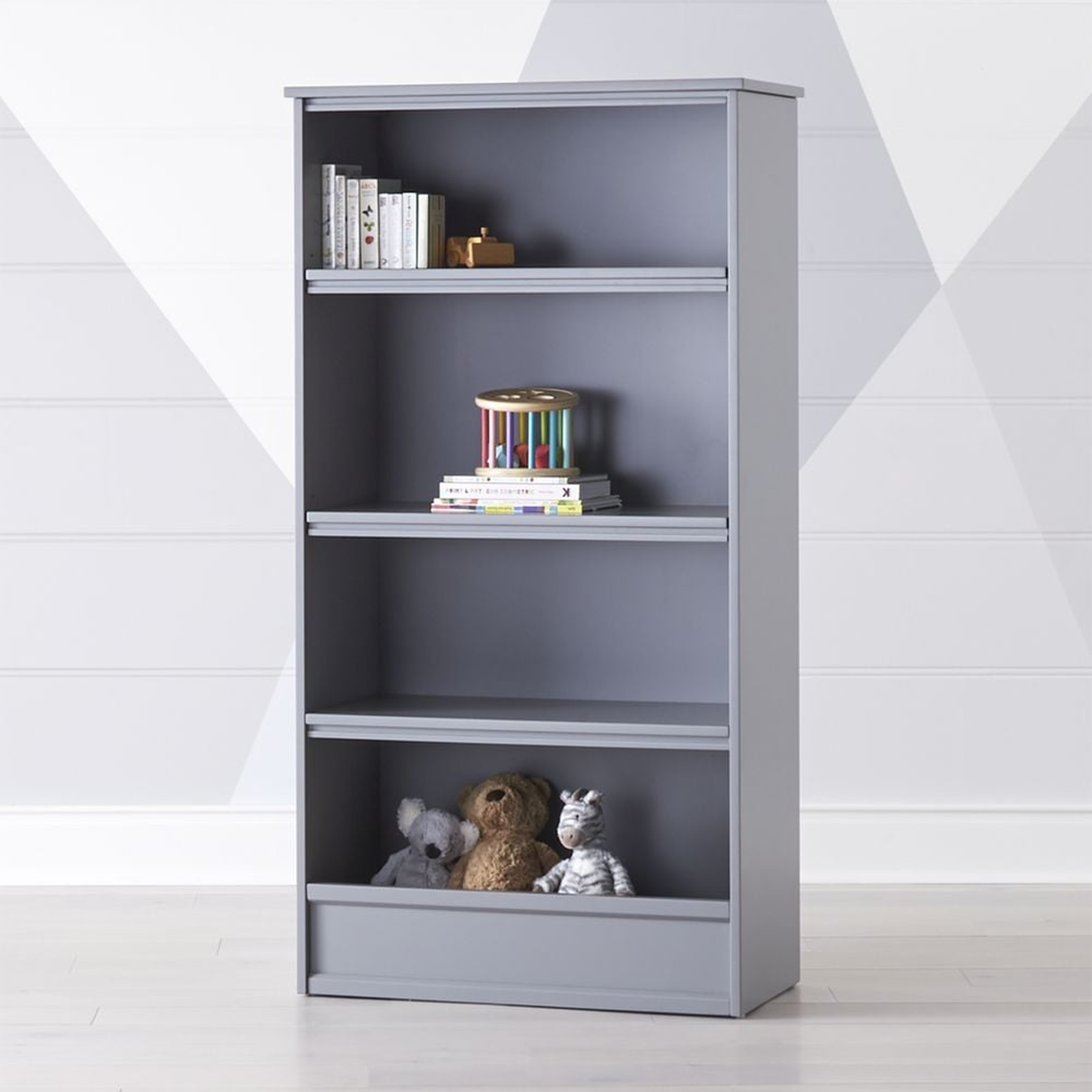 Horizon Tall Grey Bookcase - Crate and Barrel