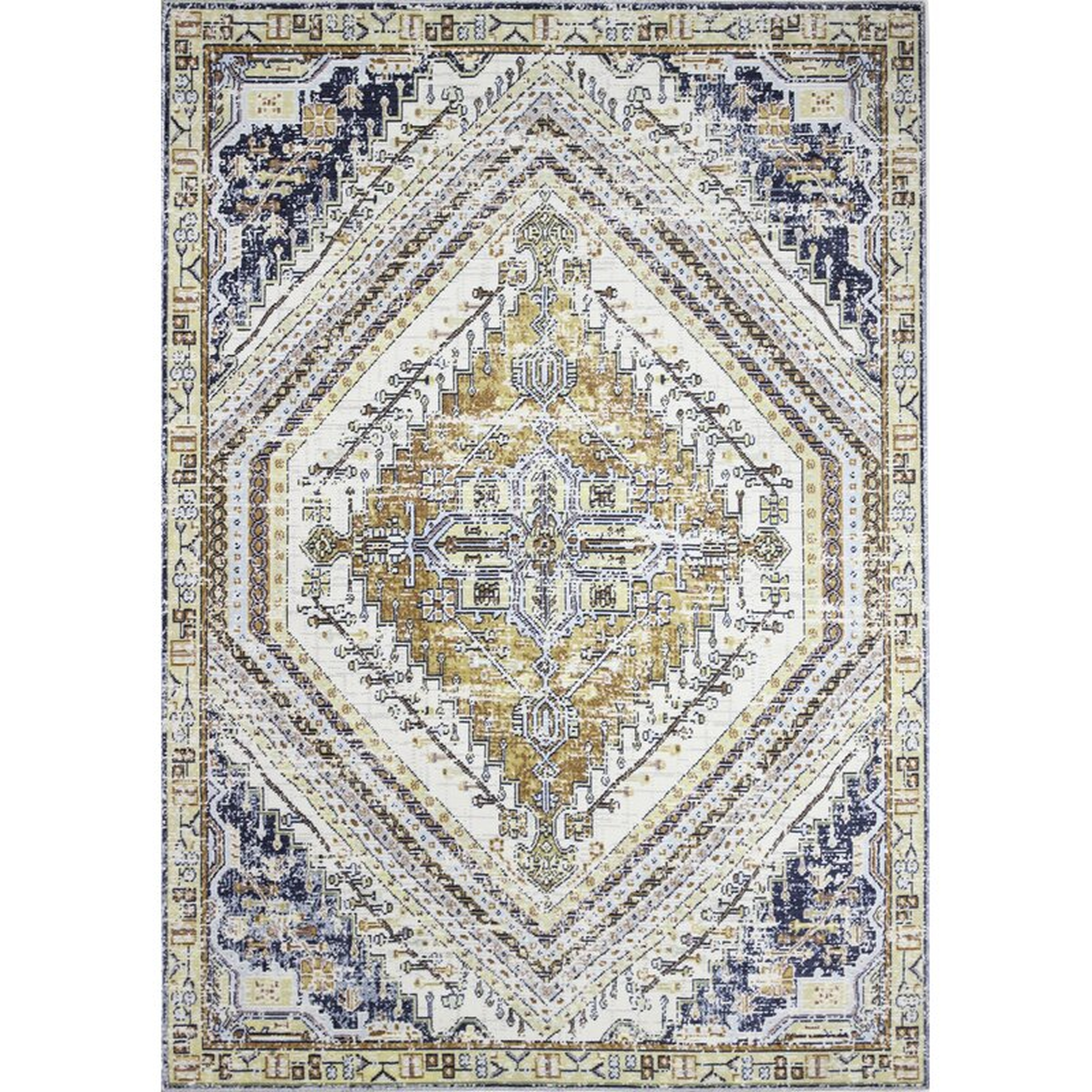 Ivory/Navy Rug - Wayfair