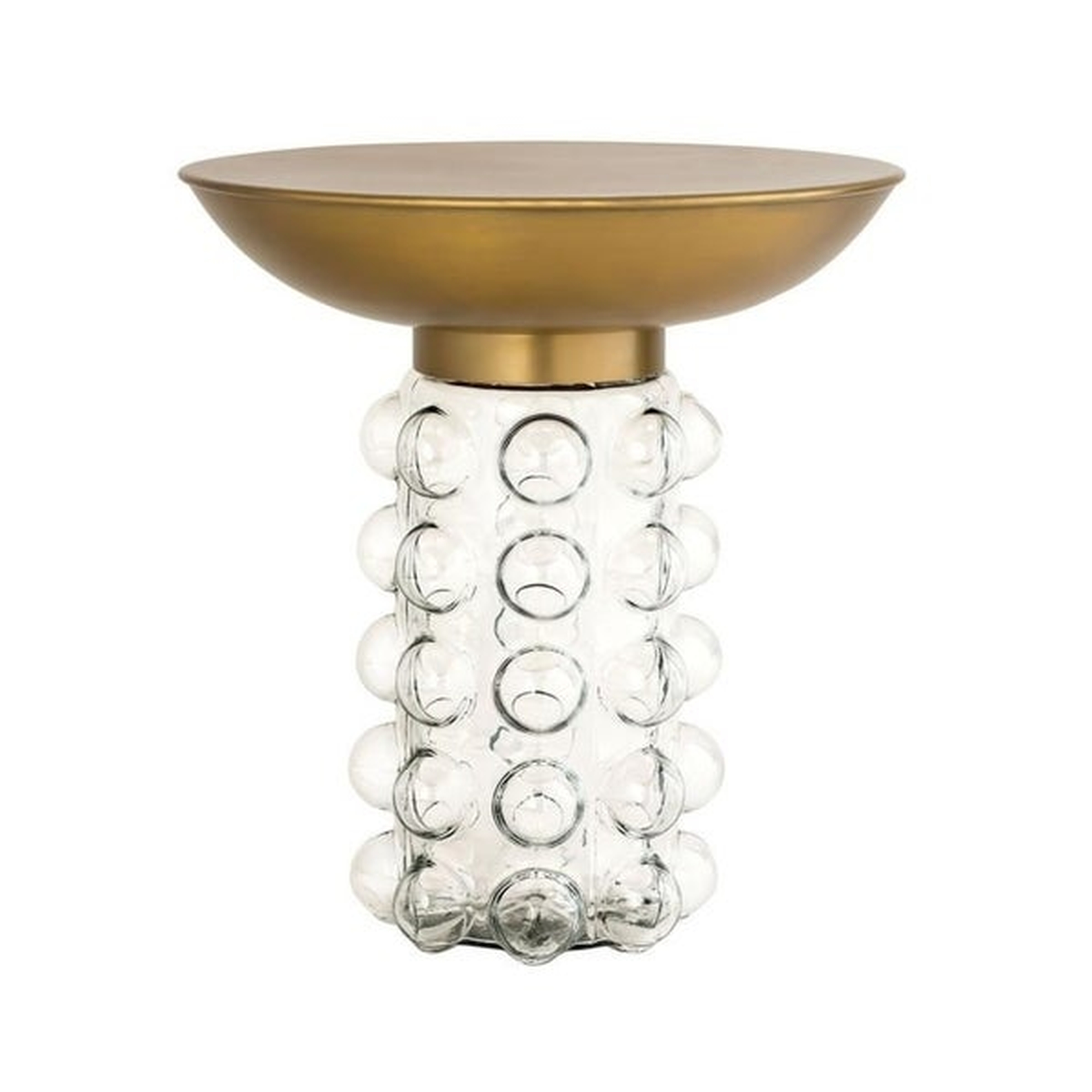 Aaliyah Glass and Brass Side Table - Maren Home