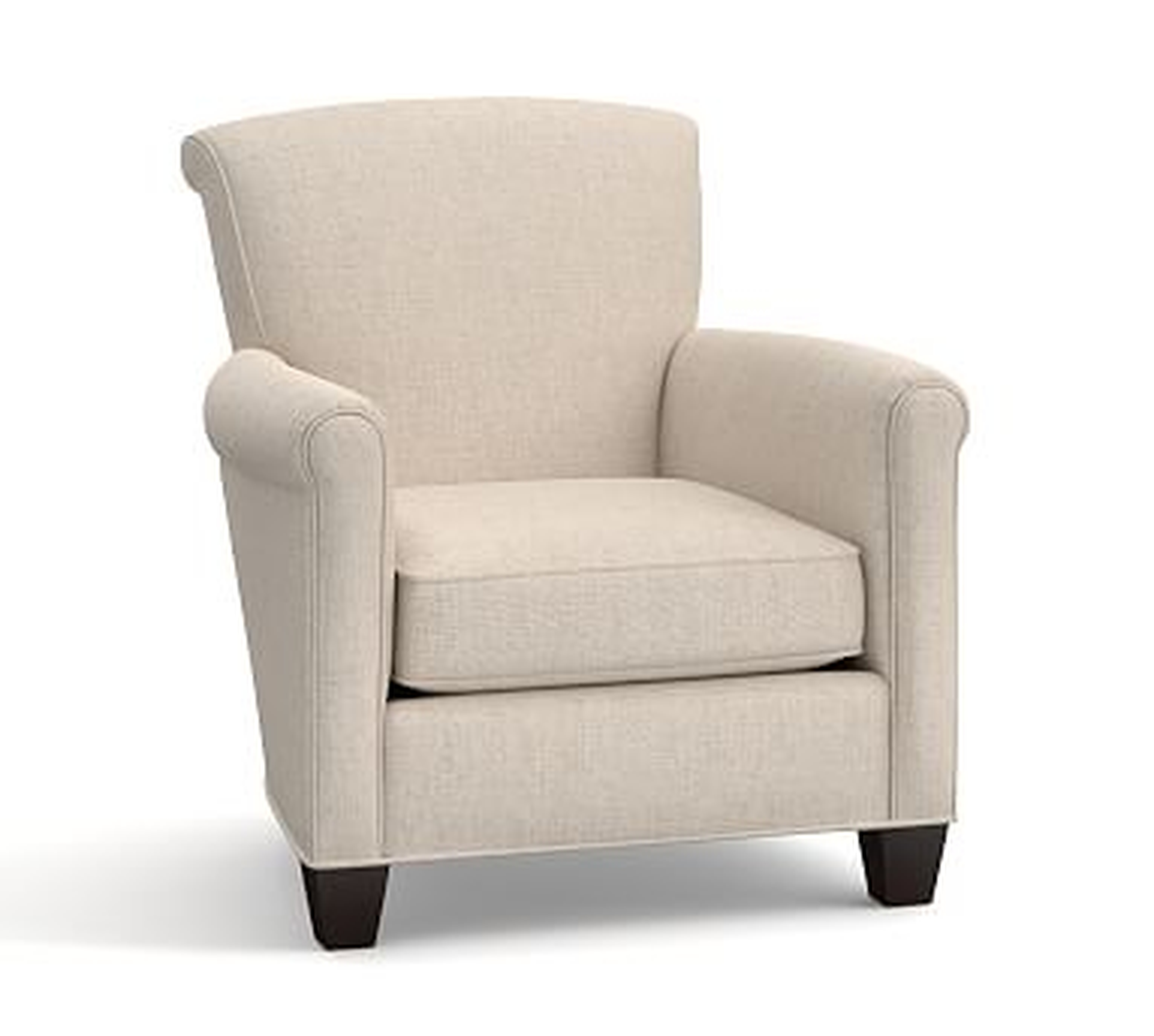 Irving Upholstered Armchair, Polyester Wrapped Cushions, Performance Everydaylinen(TM) by Crypton(R) Home Oatmeal - Pottery Barn