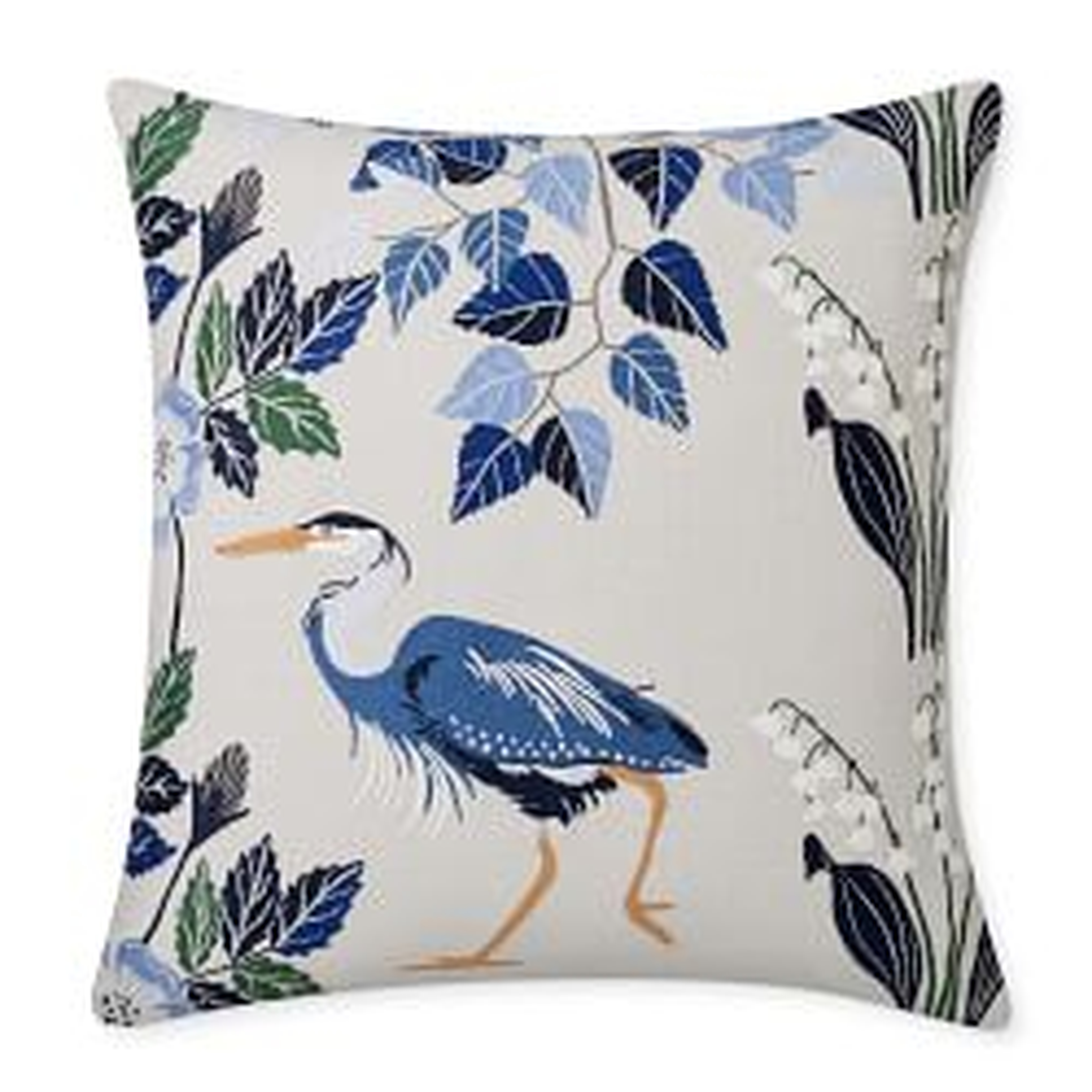 Willa Embroidered Pillow Cover, 22" X 22", Grey - Williams Sonoma Home
