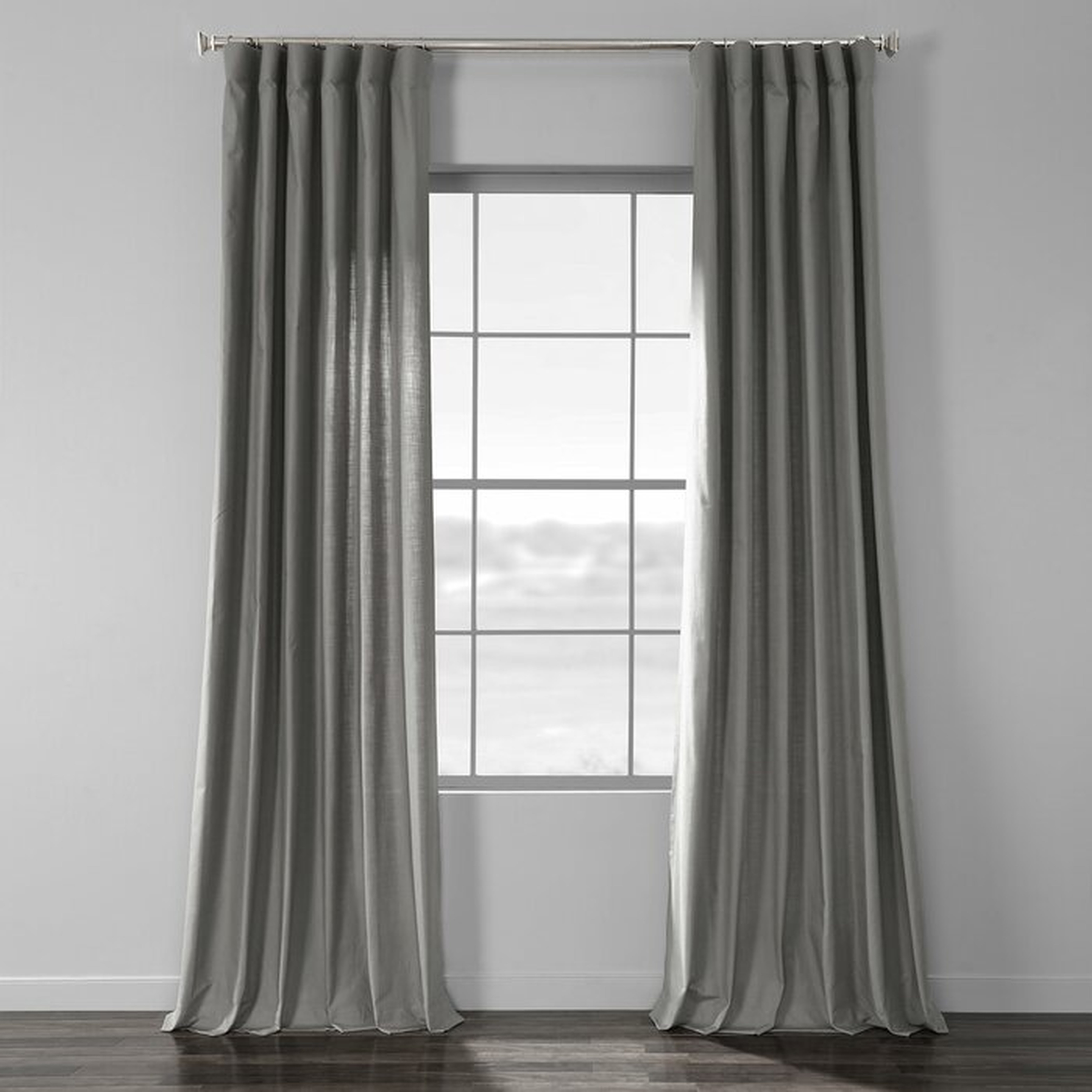 Sanger Solid Country Cotton Linen Weave Rod Pocket Single Curtain Panel - Wayfair