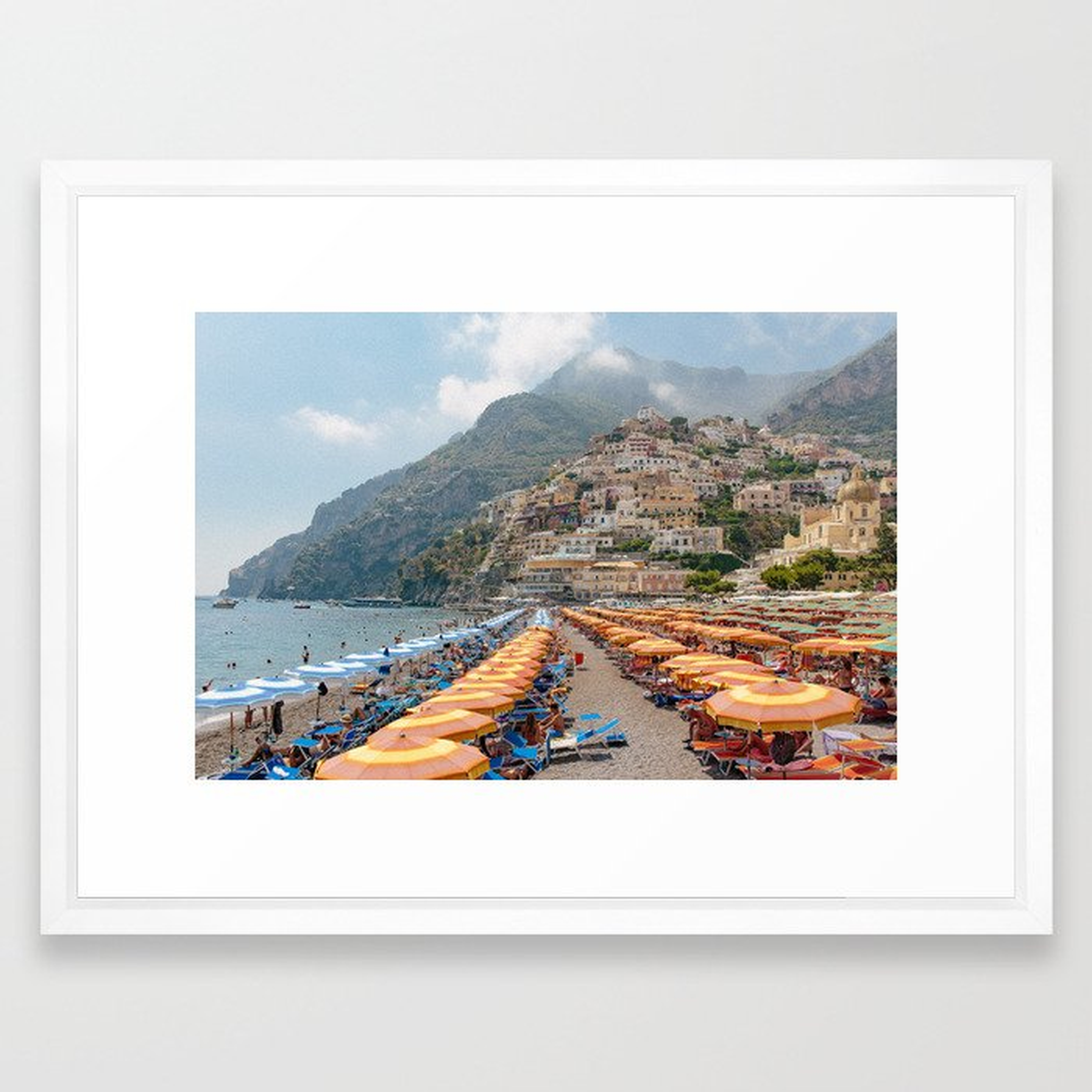 Positano Beach Framed Art Print - Society6