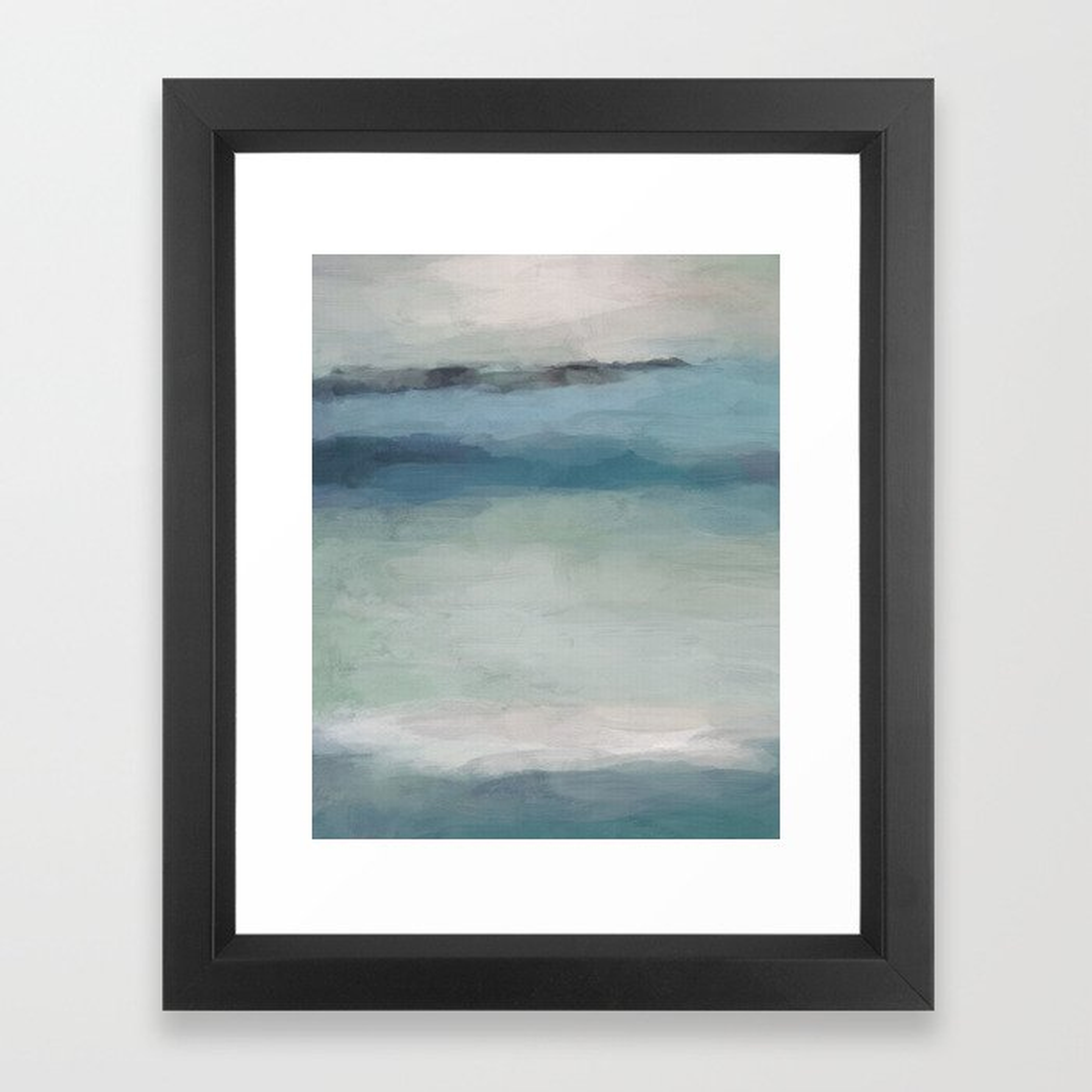 Abstract Painting, Light Blue, Teal, Sage Green Prints Modern Wall Art, Affordable Stylish Framed Art Print, 10x12 - Society6