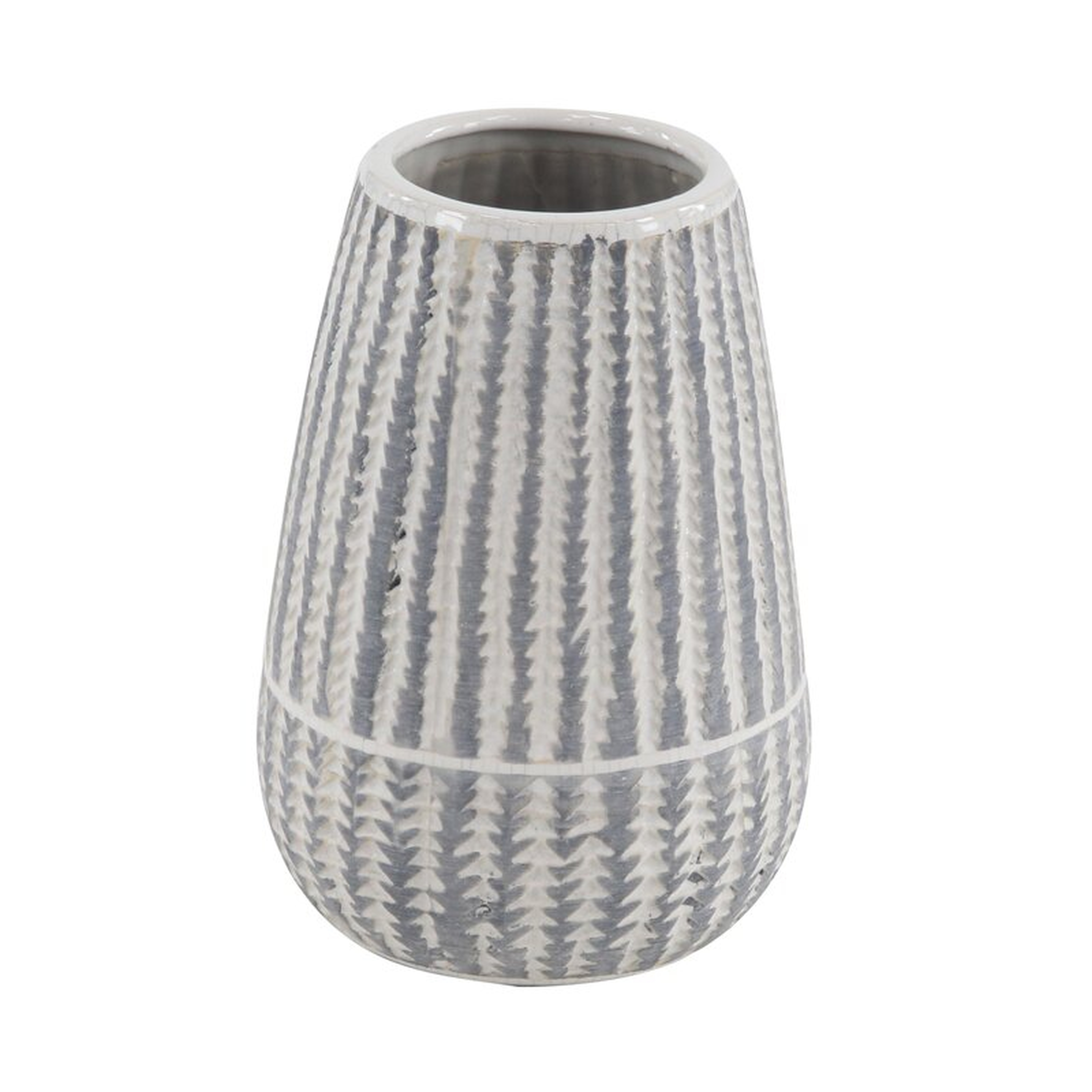 Gittens Modern Ribbed Stoneware Table Vase - Wayfair