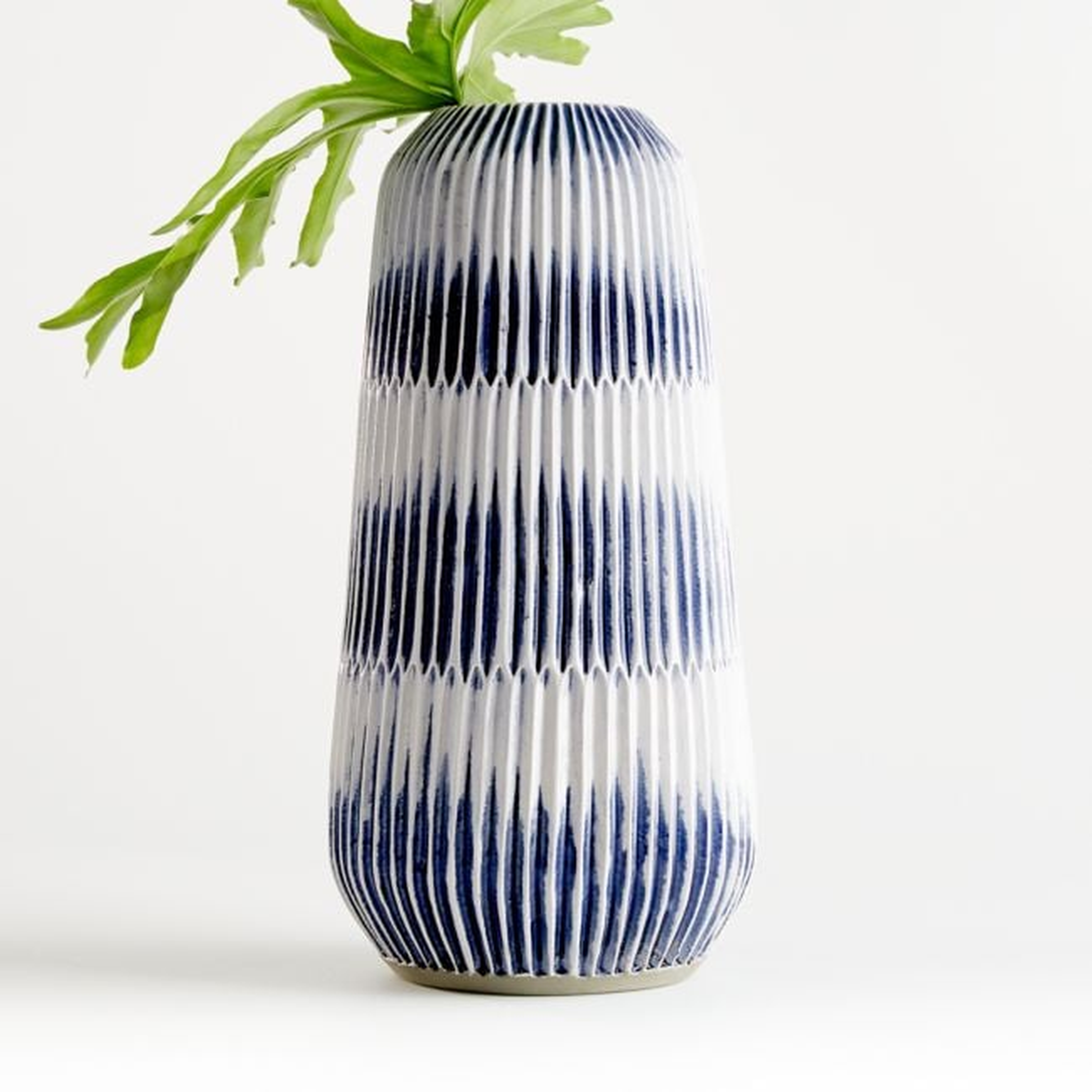 Piega Large Blue and White Vase - Crate and Barrel