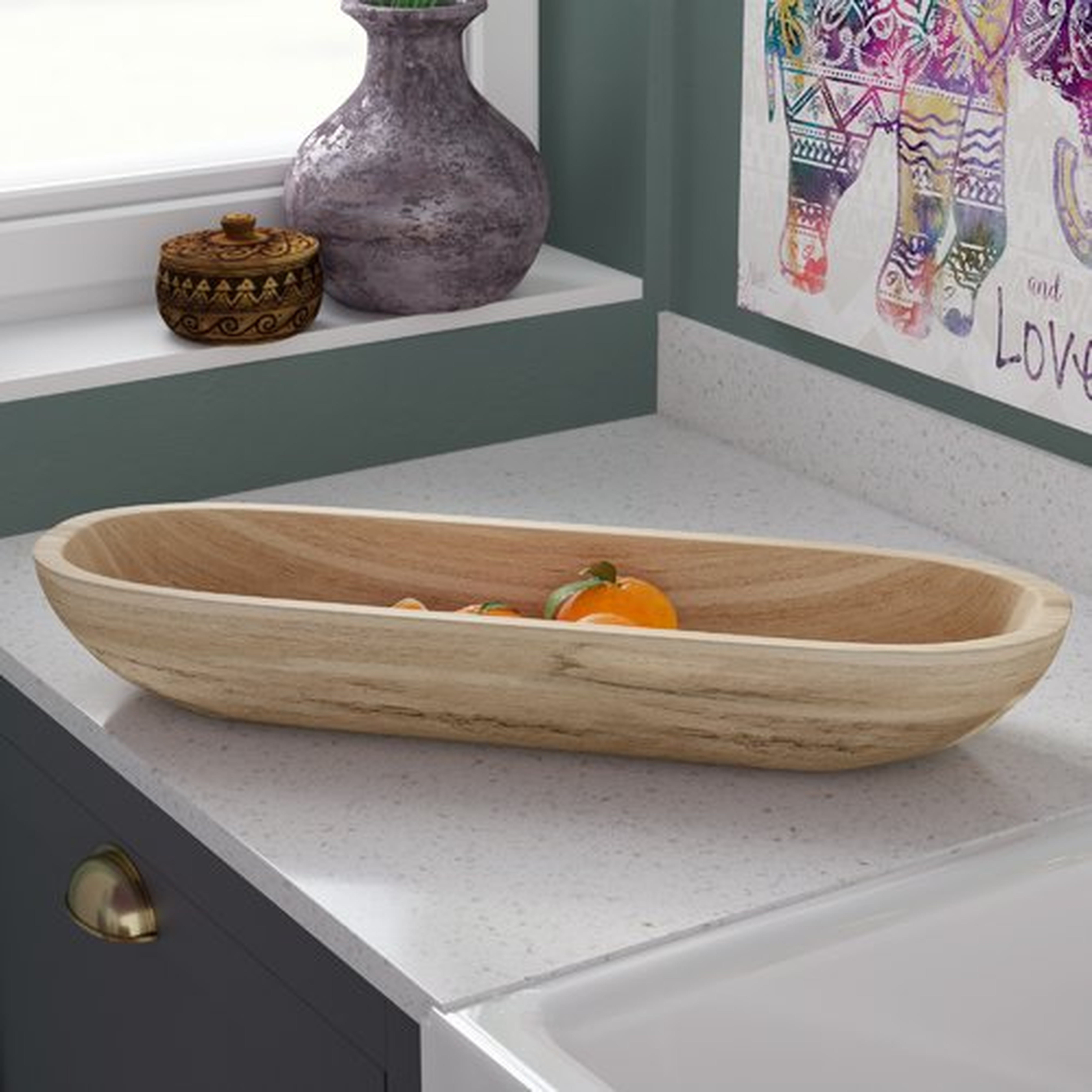 Kailyn Paulownia Wood Rectangle Decorative Bowl - Wayfair