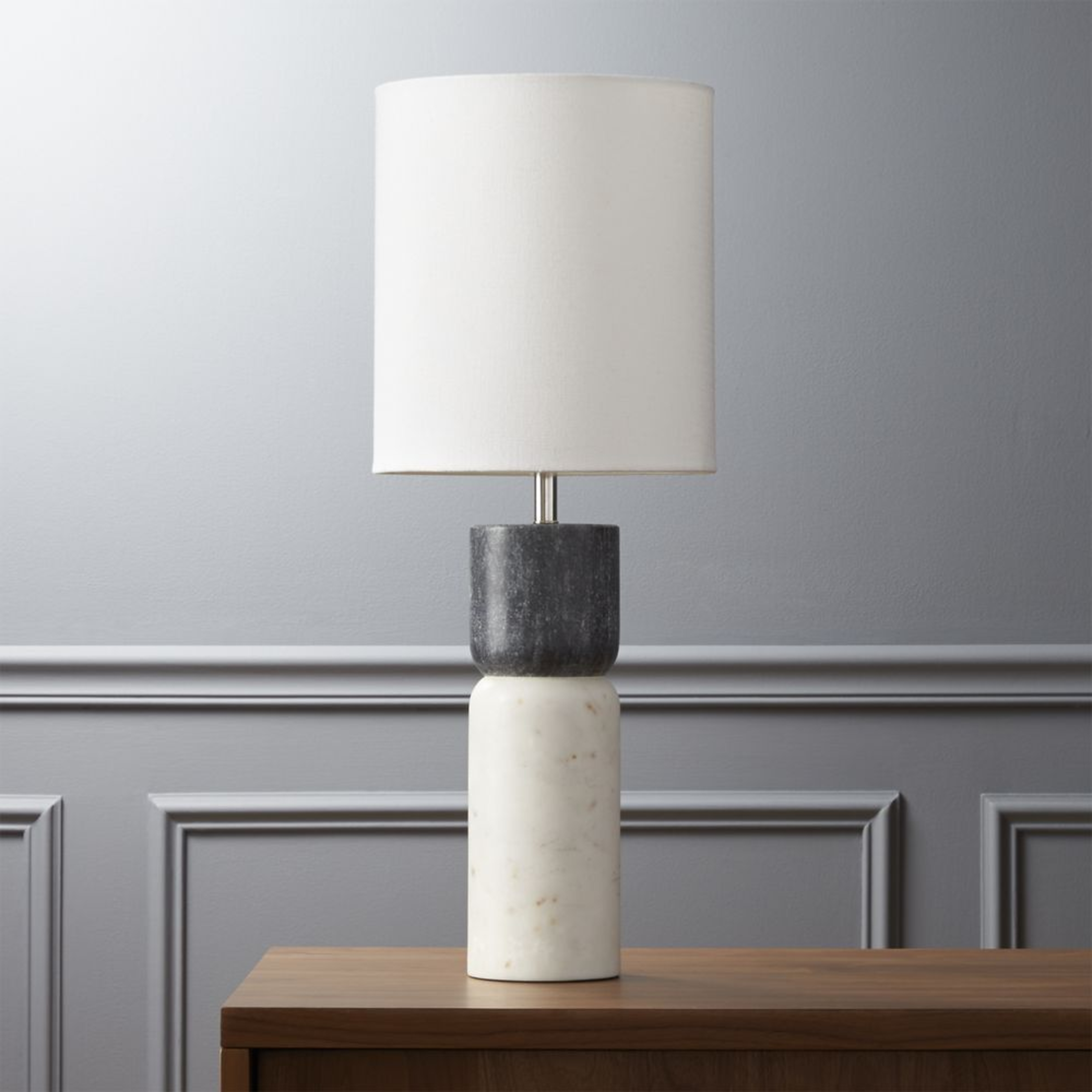 stacked marble table lamp - CB2