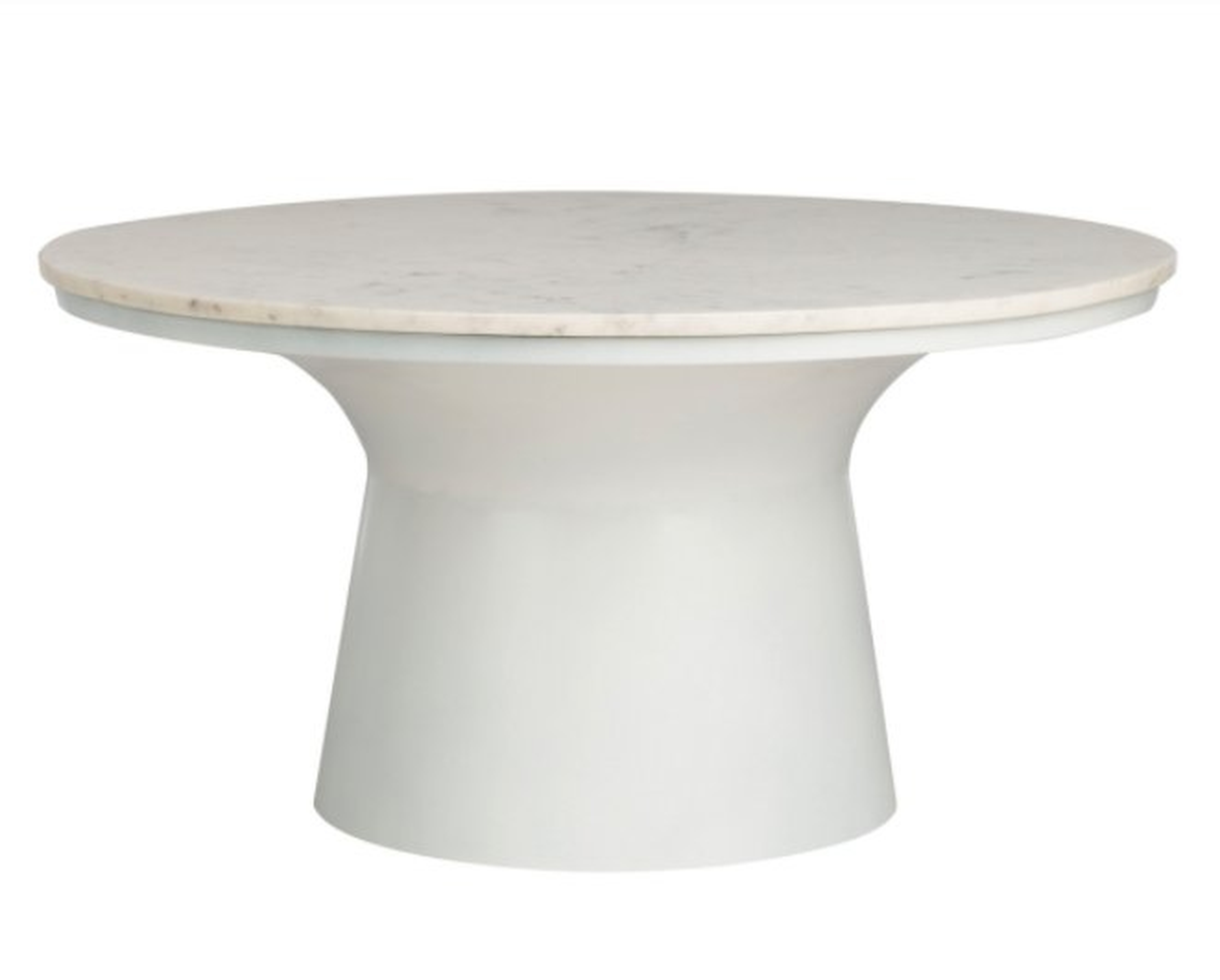 Mila Pedestal Coffee Table - White Marble/White - Arlo Home - Arlo Home