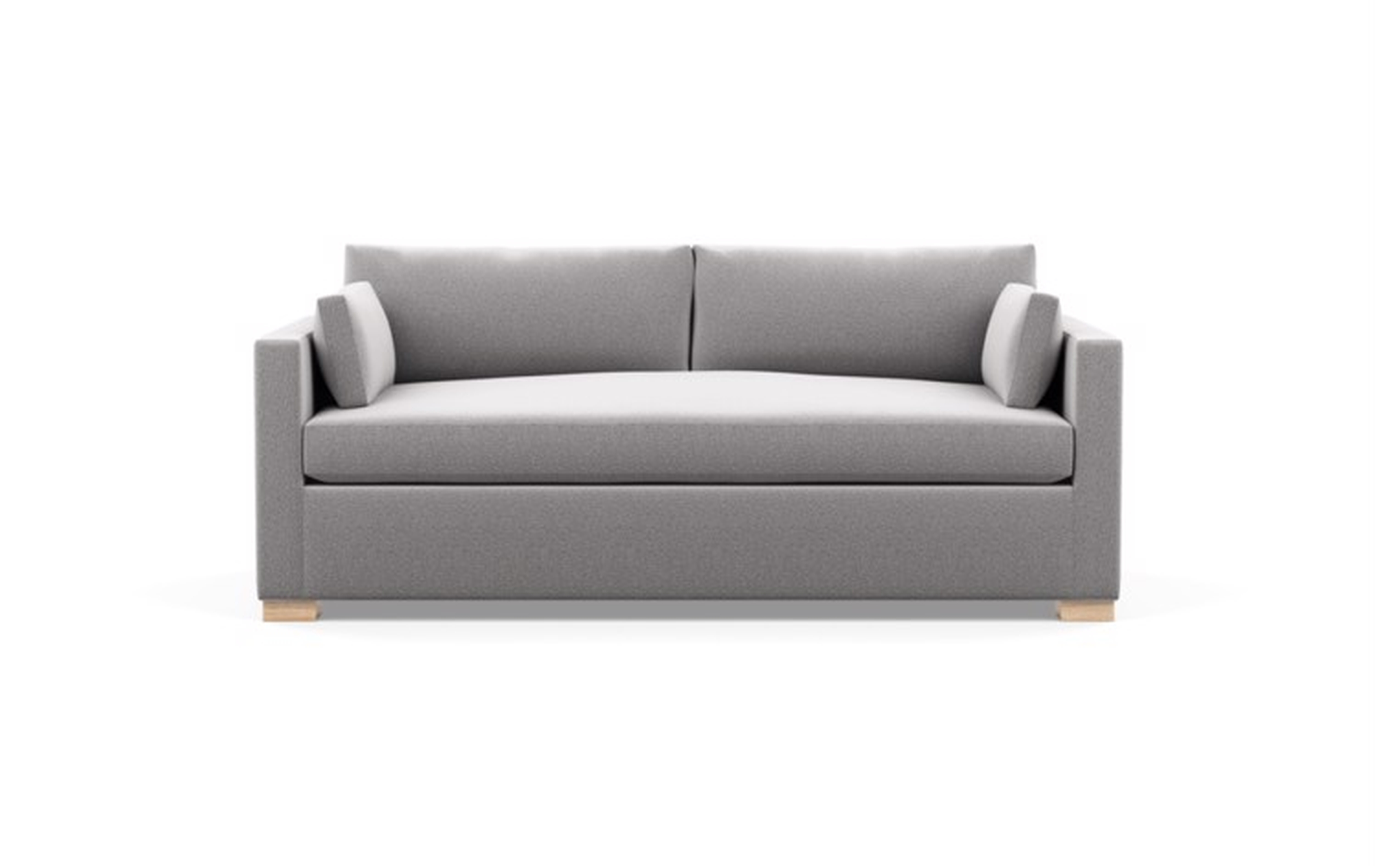 Charly Sofa in Ash Fabric with Natural Oak Block Leg - Interior Define