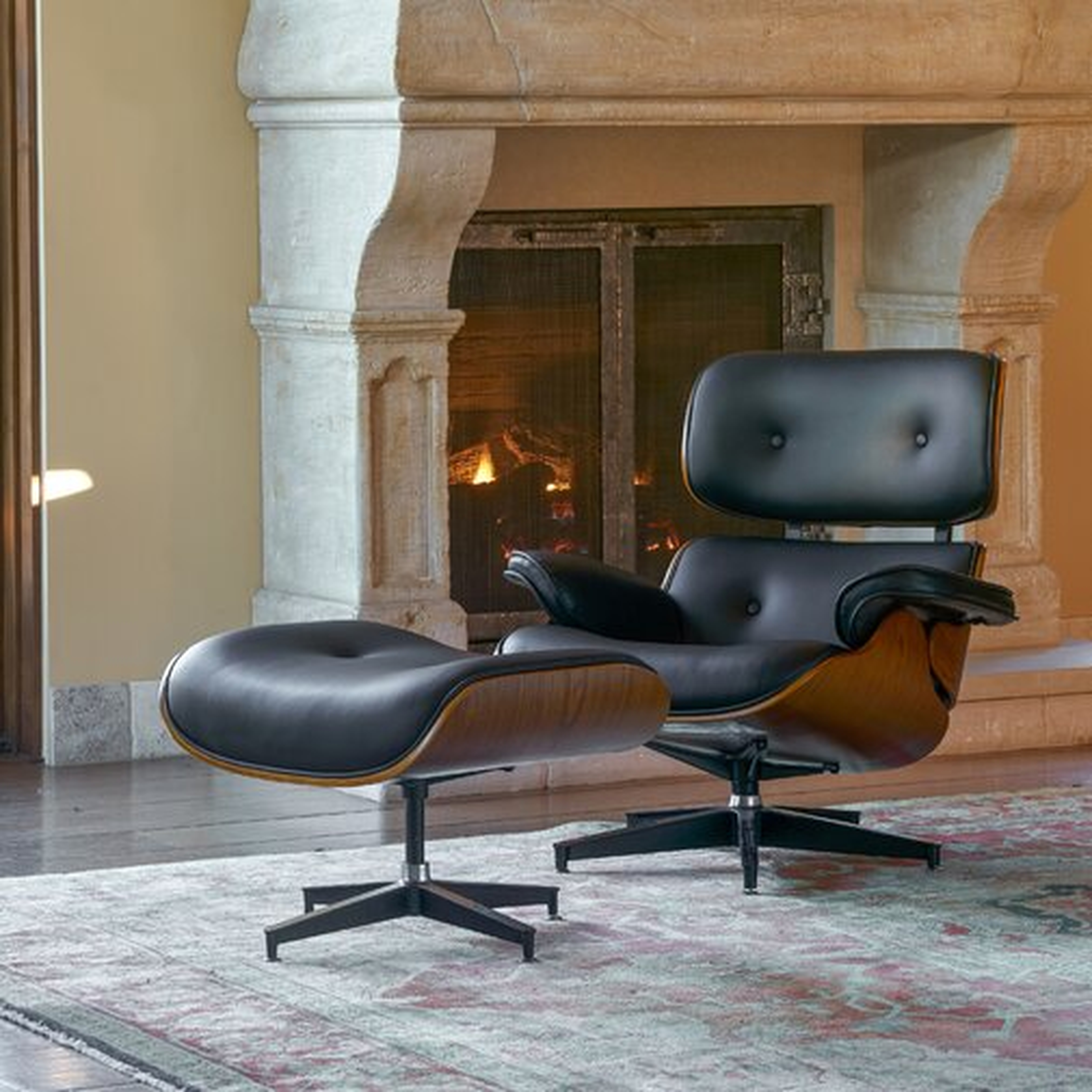 Omari Swivel Lounge Chair and Ottoman, Black - Wayfair