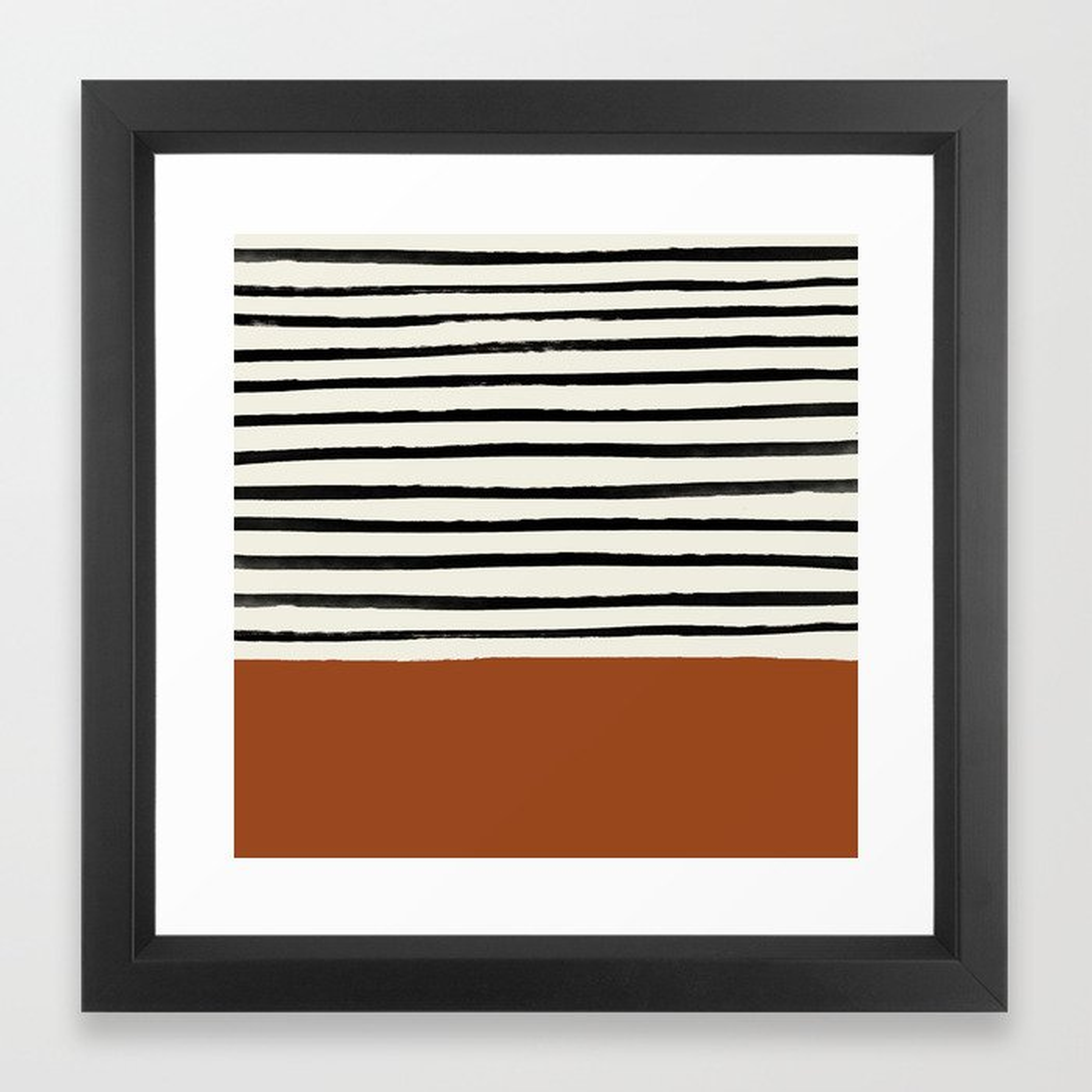 Burnt Orange x Stripes Framed Art Print by Leah Flores - Society6