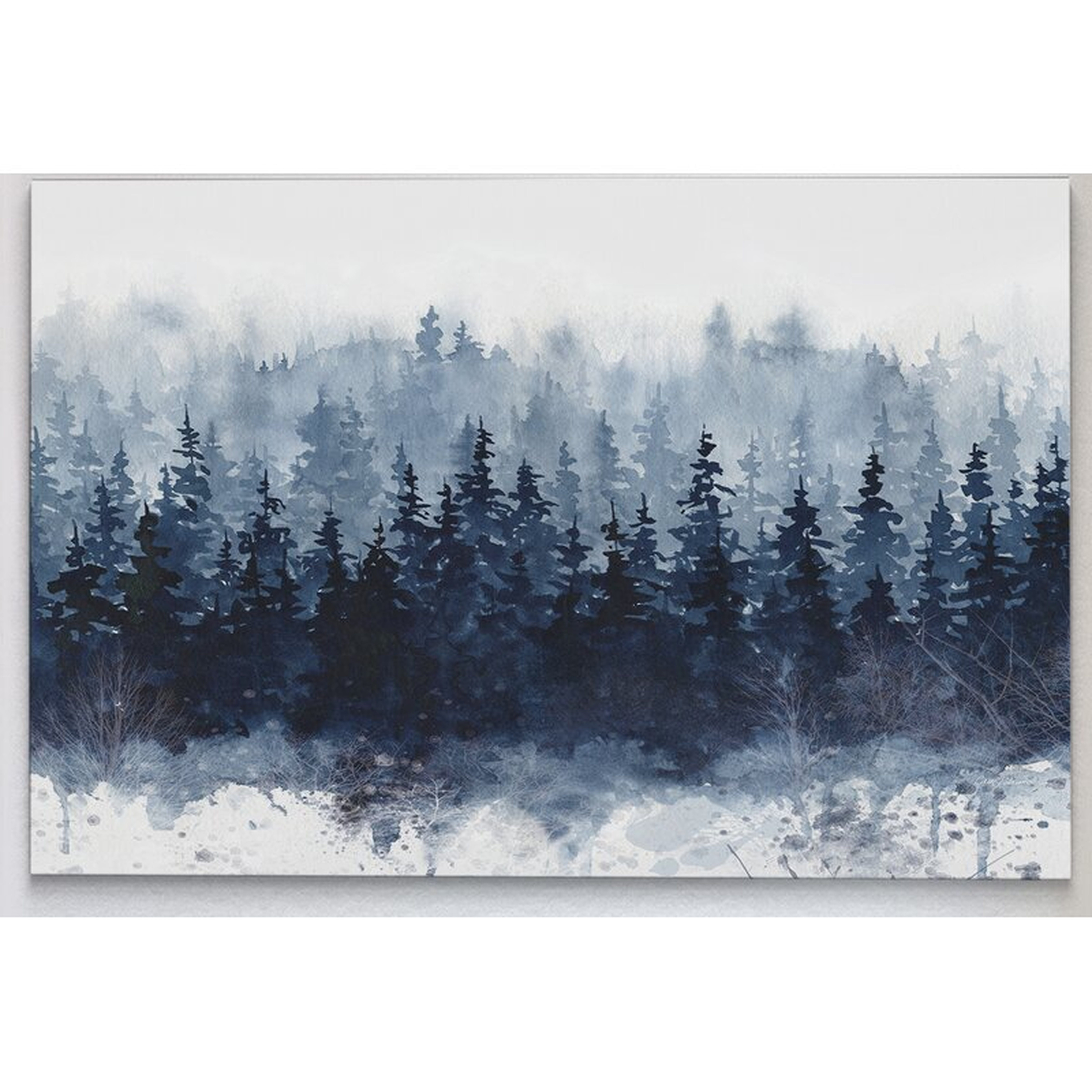 32" H x 48" W x 1.5" D 'Indigo Forest' - Picture Frame Print on Canvas - Wayfair