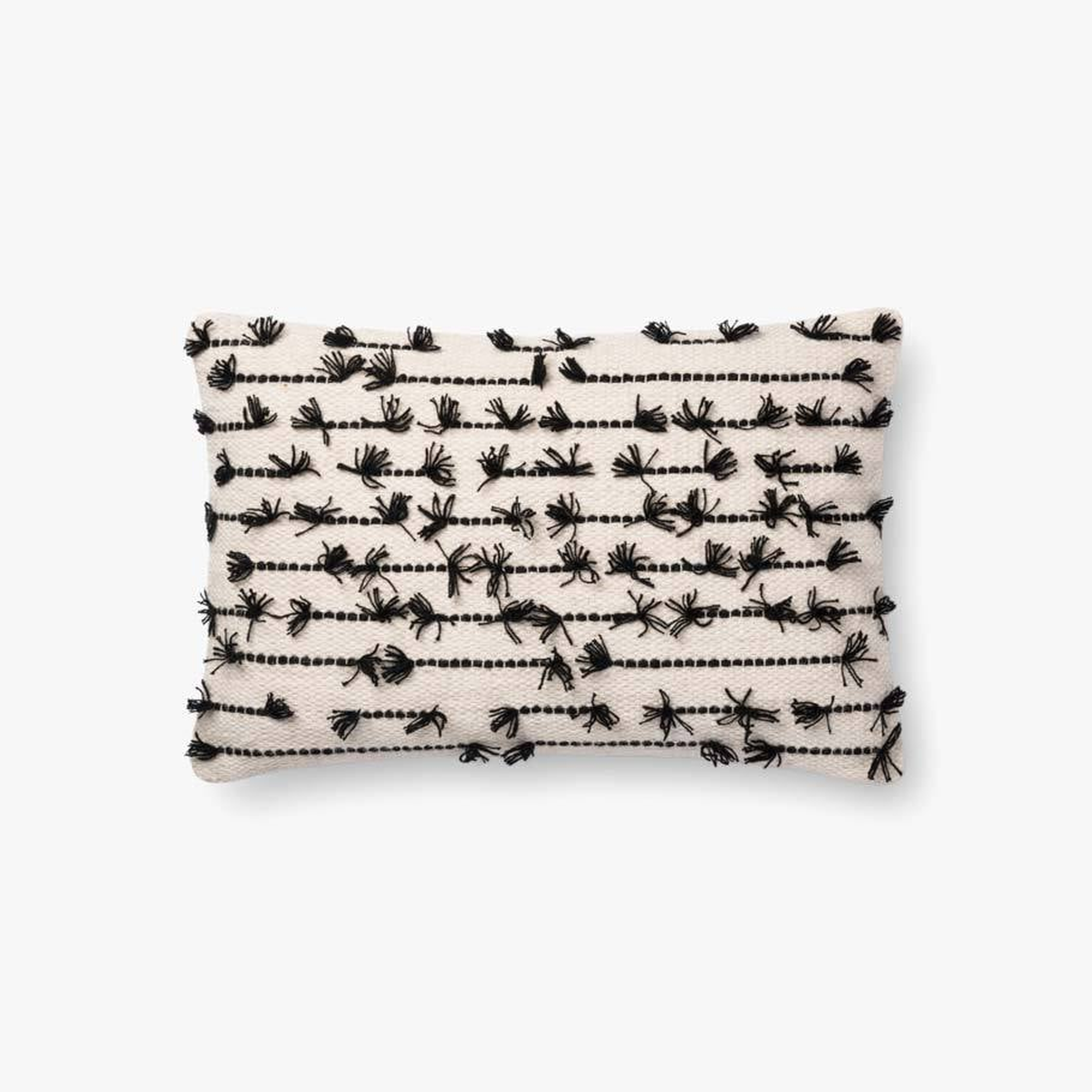 Justina Blakeney x Loloi PILLOWS P0656 White / Black 13" x 21" Cover w/Poly - Loloi Rugs
