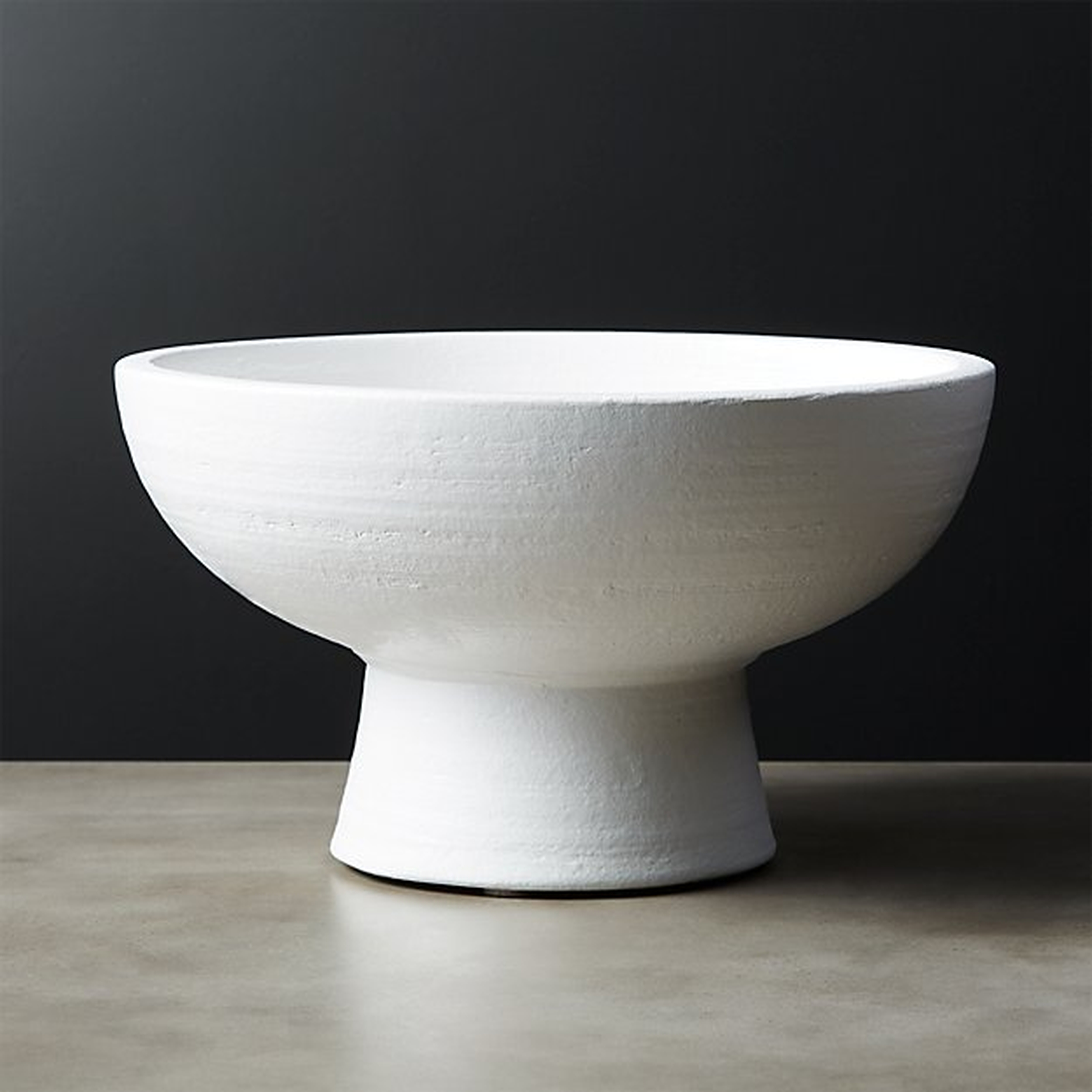 white pedestal bowl - 7"H - CB2