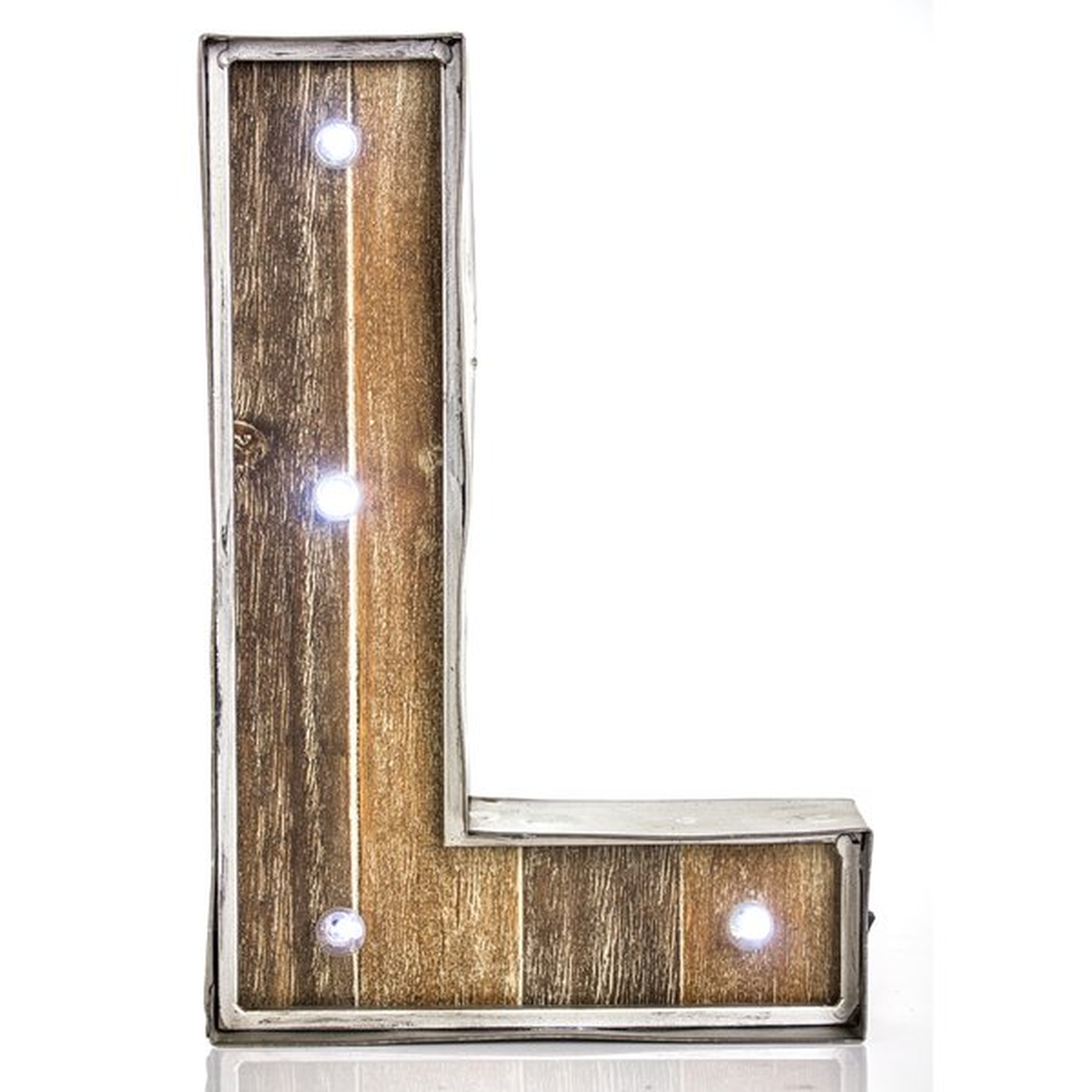 Letter L Wood/Metal LED Marquee Sign - Wayfair
