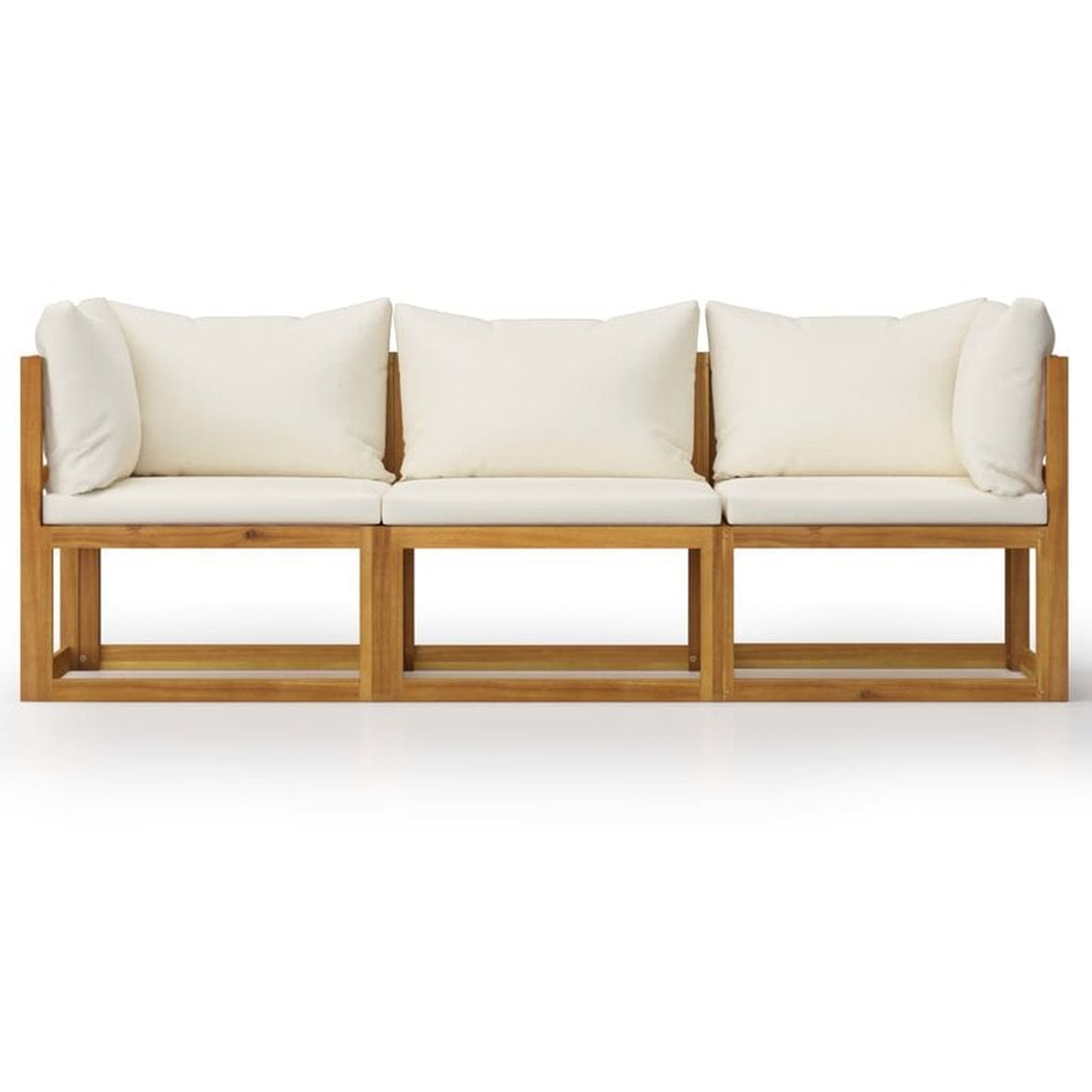 Latitude Run® 3-Seater Garden Sofa With Cushion Solid Acacia Wood - Wayfair