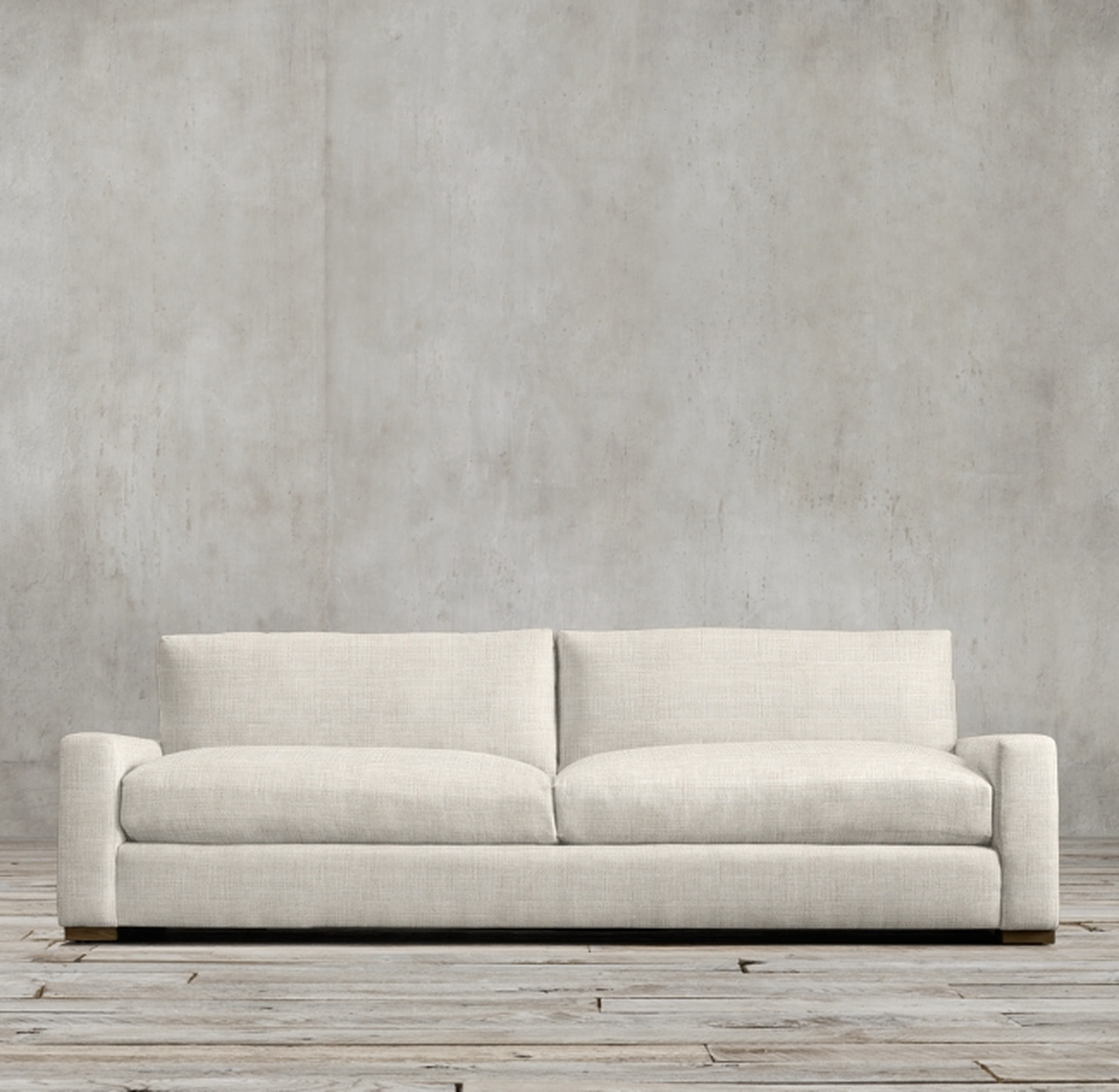 Maxwell Sofa, Natural, Length: 7', Depth: Classic, Fill: Standard, Perennials Performance Textured Linen Weave - RH