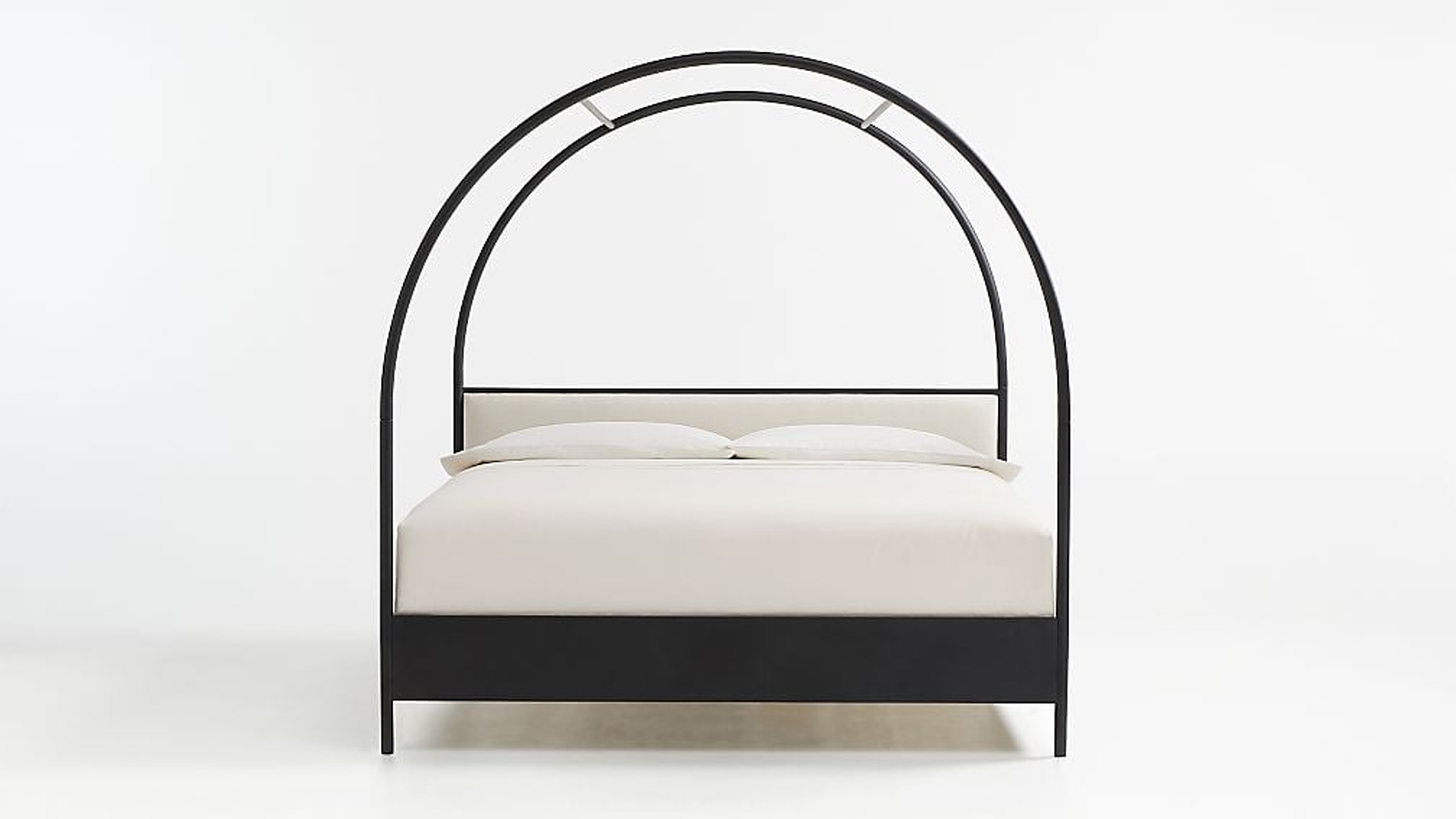 Canyon King Arched Canopy Bed with Upholstered Headboard - Crate and Barrel