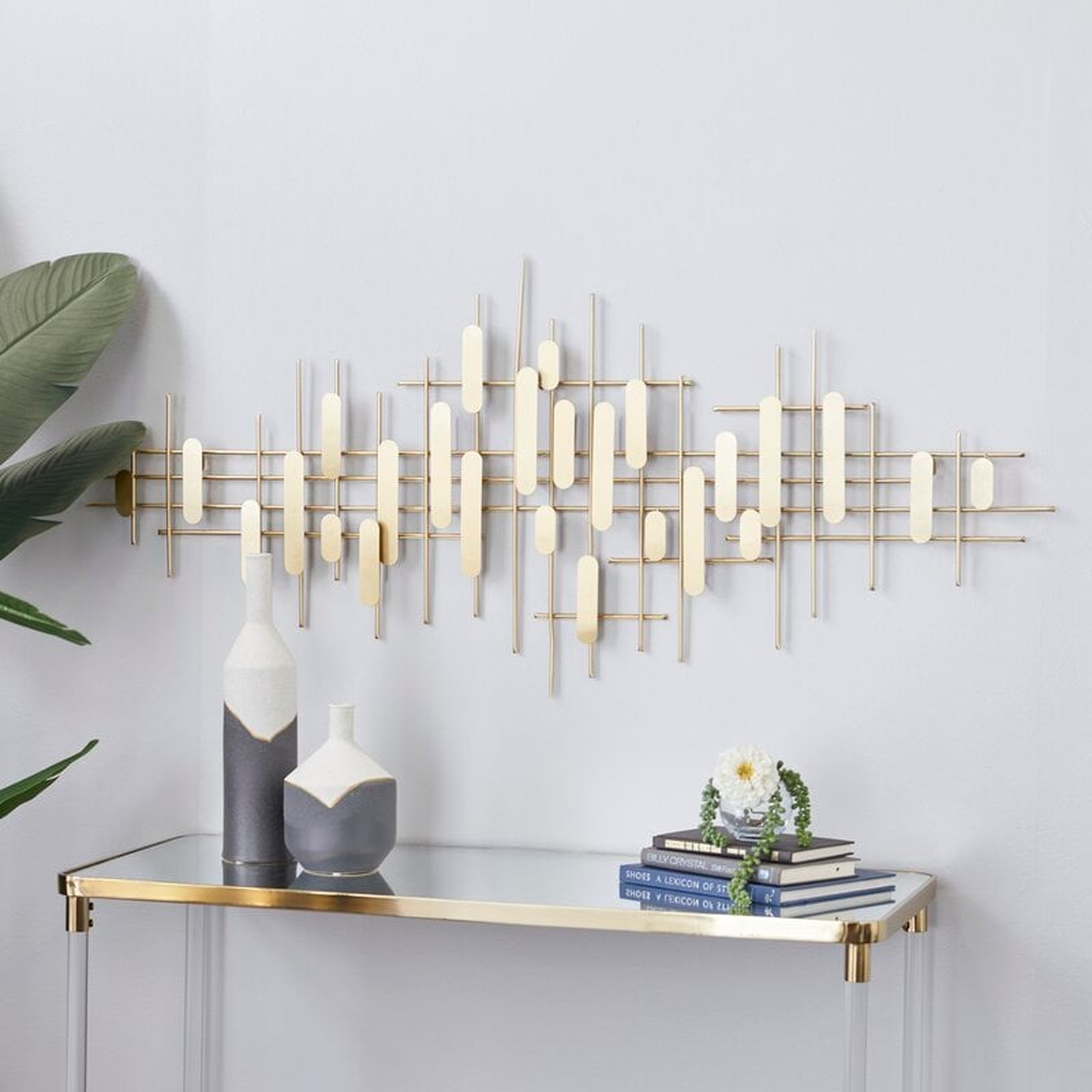 Cosmoliving By Cosmopolitan Gold Metal Contemporary Wall Decor 25 X 58 X 2 - Wayfair