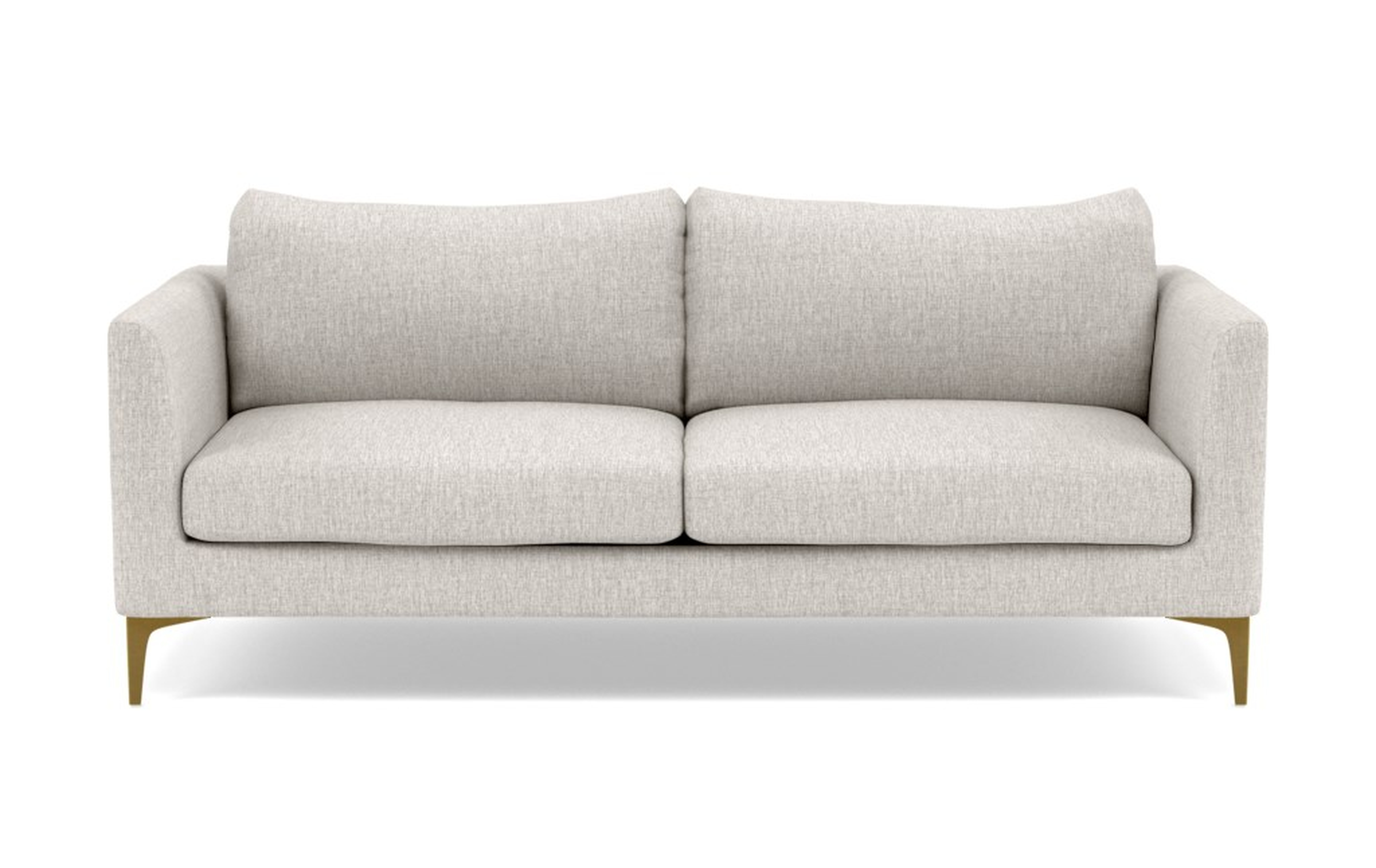 Owens sofa, 78", wheat cross weave, brass plated sloan L legs - Interior Define