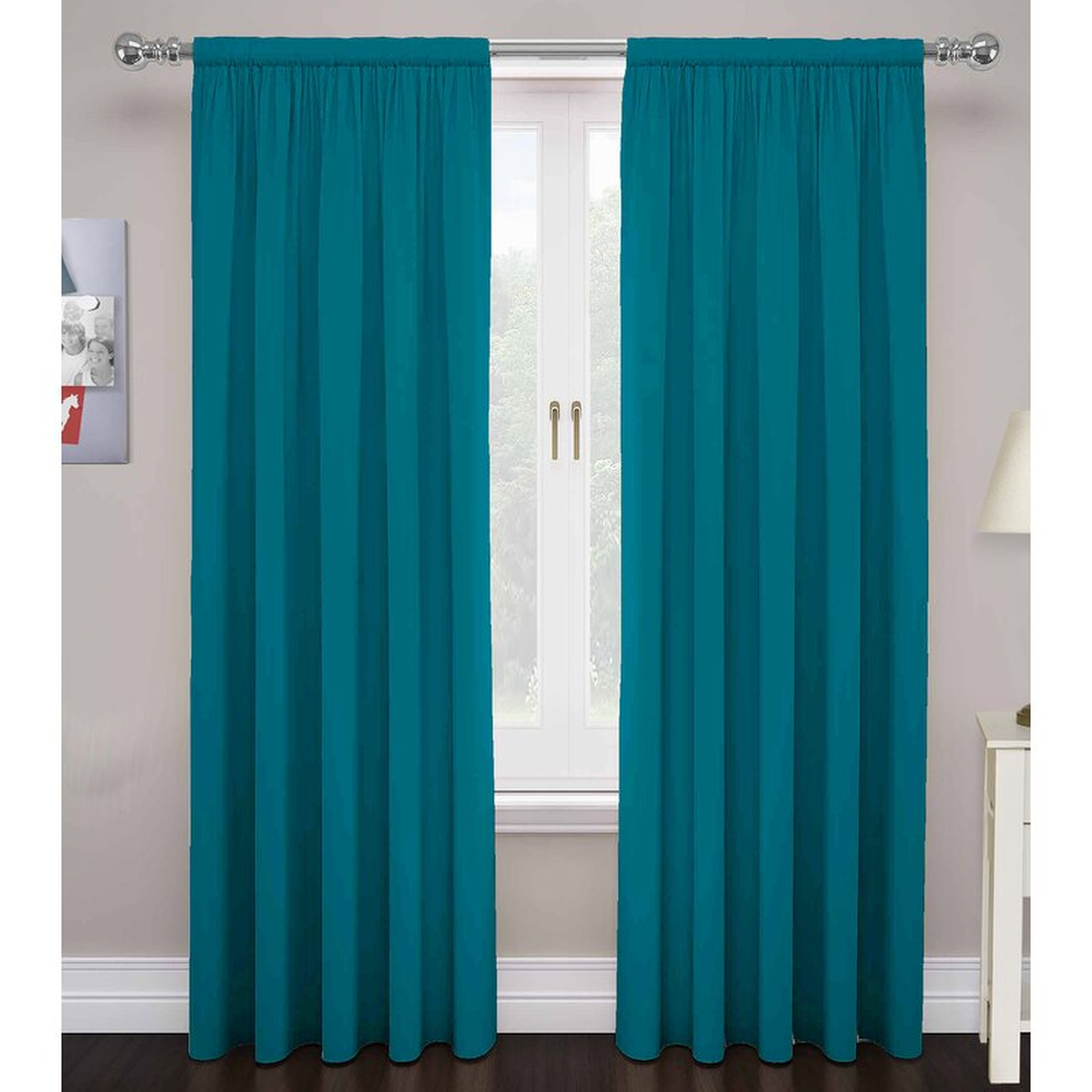 Saundra Solid Room Darkening Rod Pocket Curtain Panels - AllModern