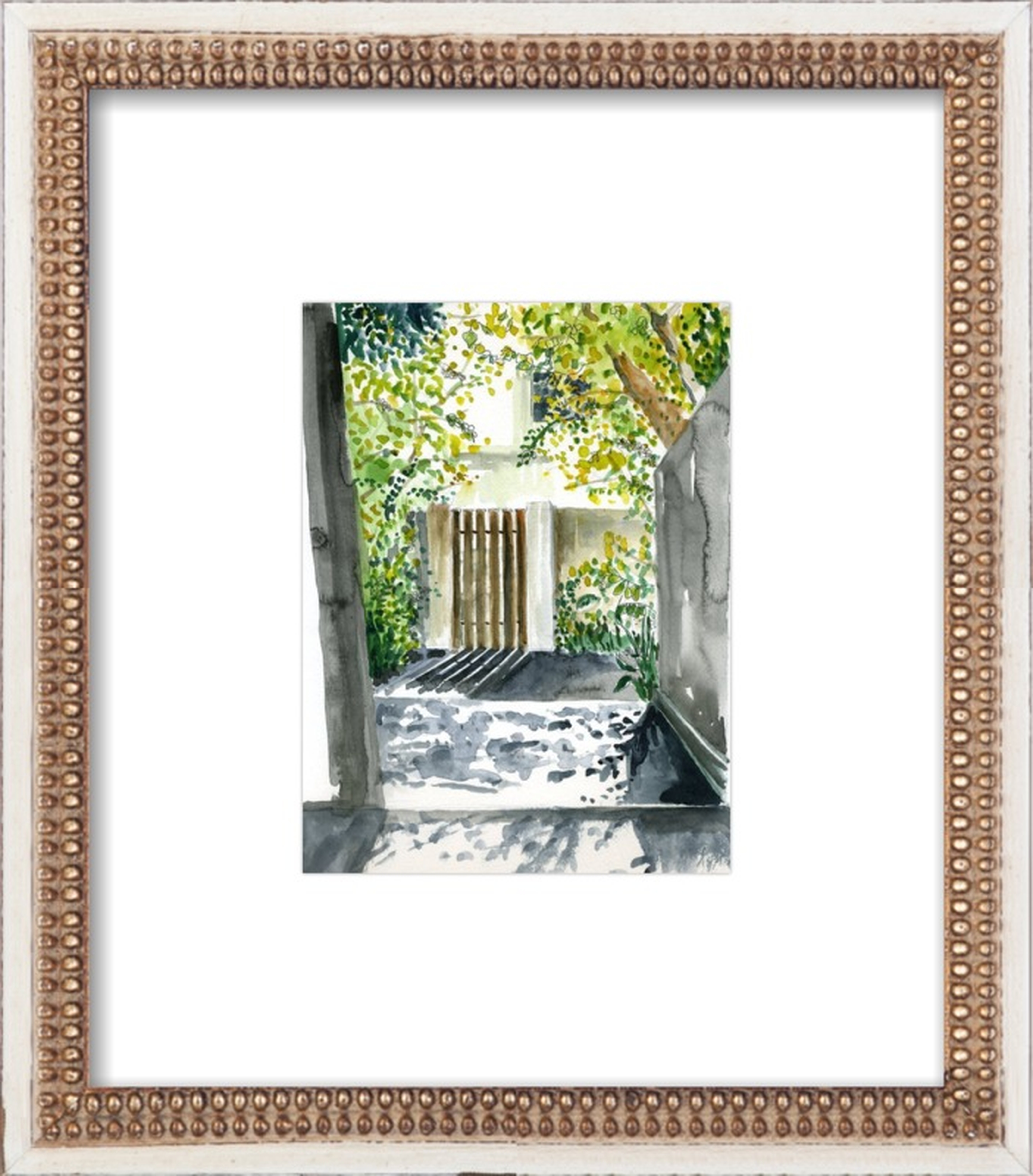 Garden Gate - Final Framed Size: 14"x16" - Artfully Walls
