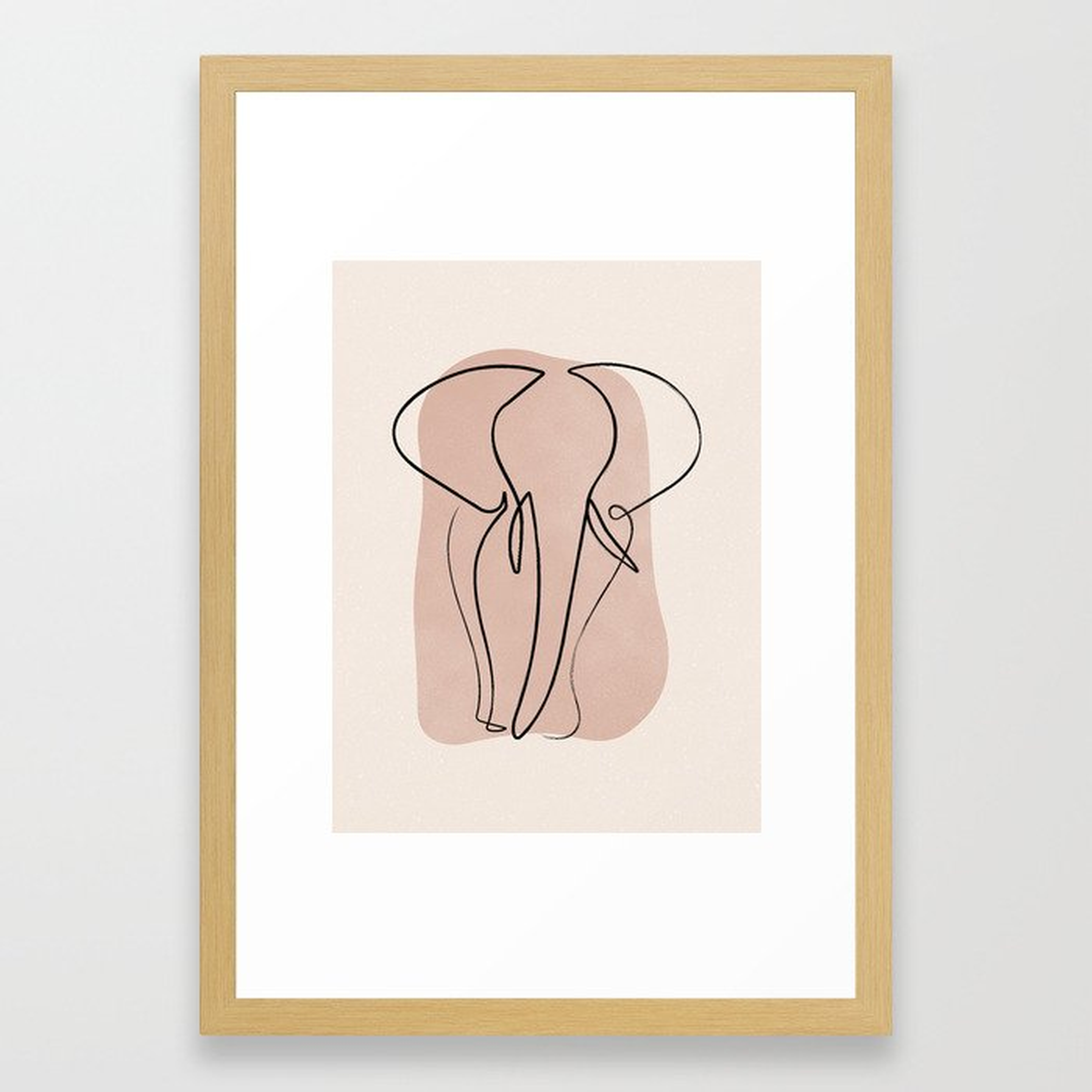 Elephant Line Art Abstract Framed Art Print - Society6