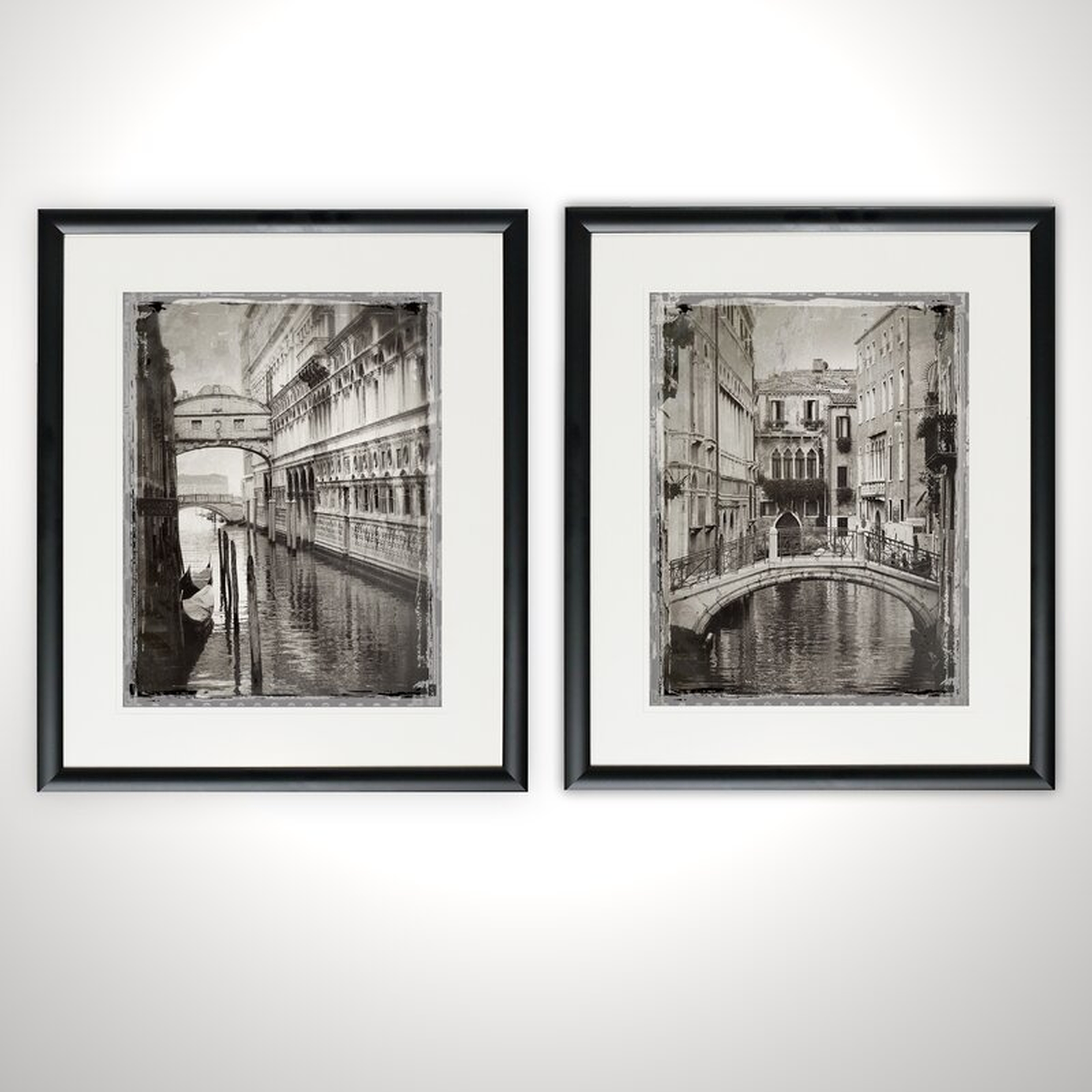 'Venice Romance' - 2 Piece Picture Framed Photographic Print Set on Paper - Wayfair