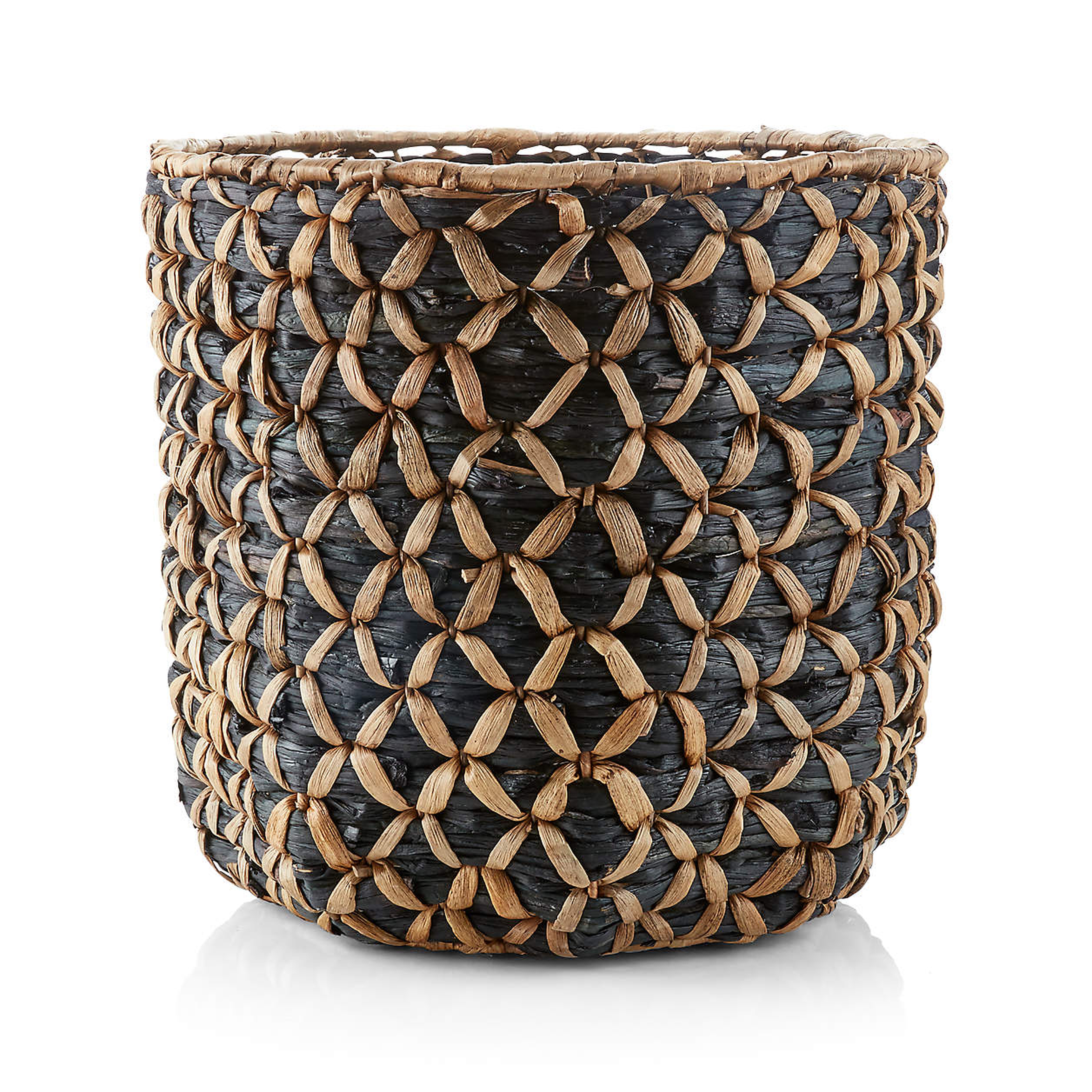 Safiyah Woven Black and Natural Basket - Crate and Barrel